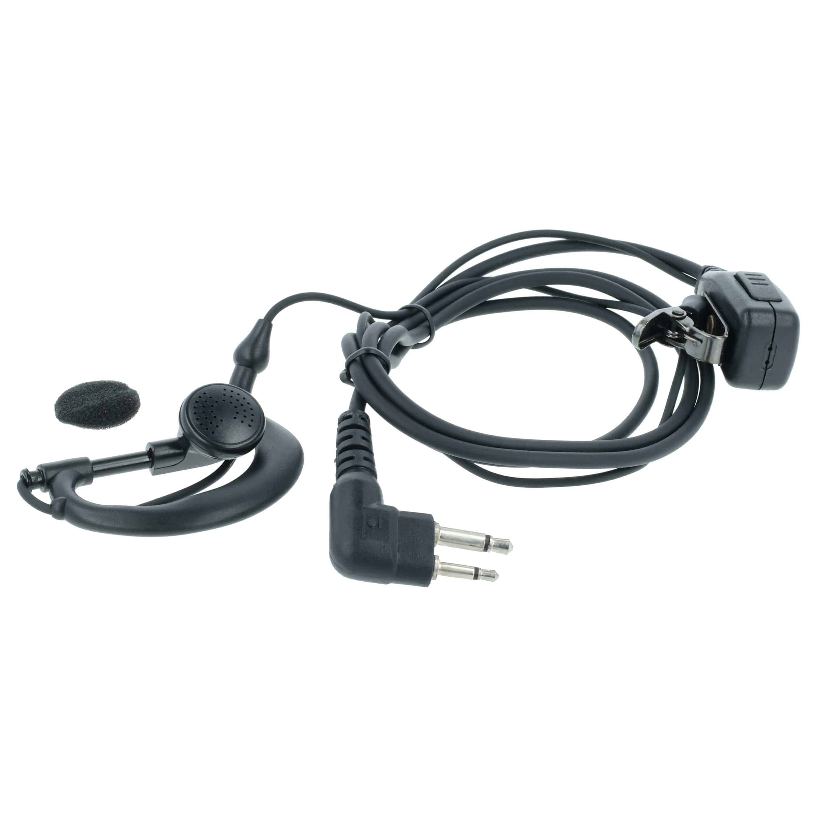 10x Security Radio Headset suitable for Motorola GP300 - "Take Call Button", Clip Mount