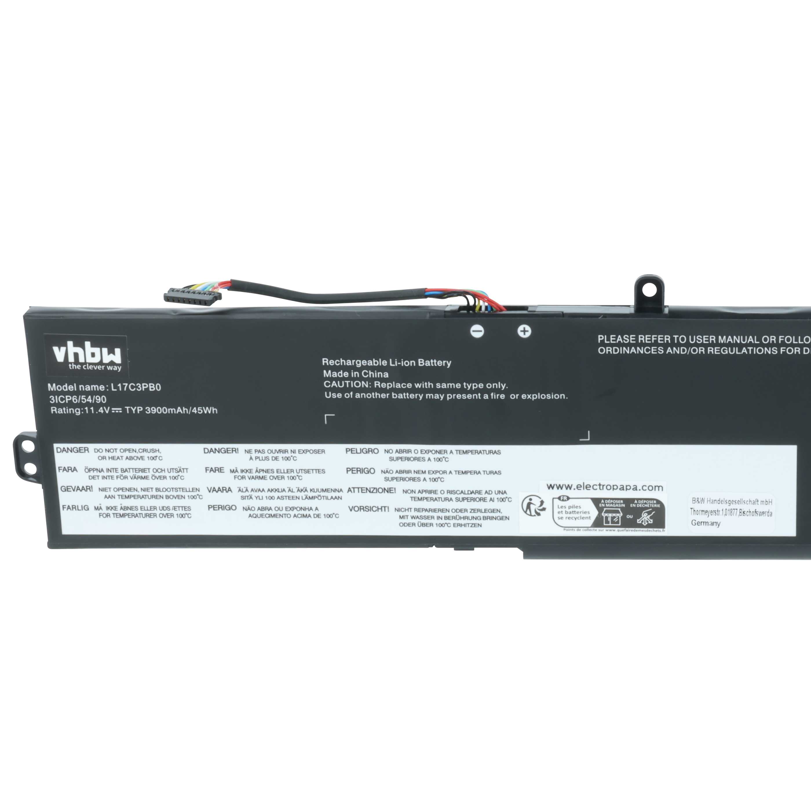 Akumulator do laptopa zamiennik Lenovo 5B10Q71252, 5B10Q71251, 5B10W67266, 5B10Q71254 - 3900 mAh 11,34 V LiPo
