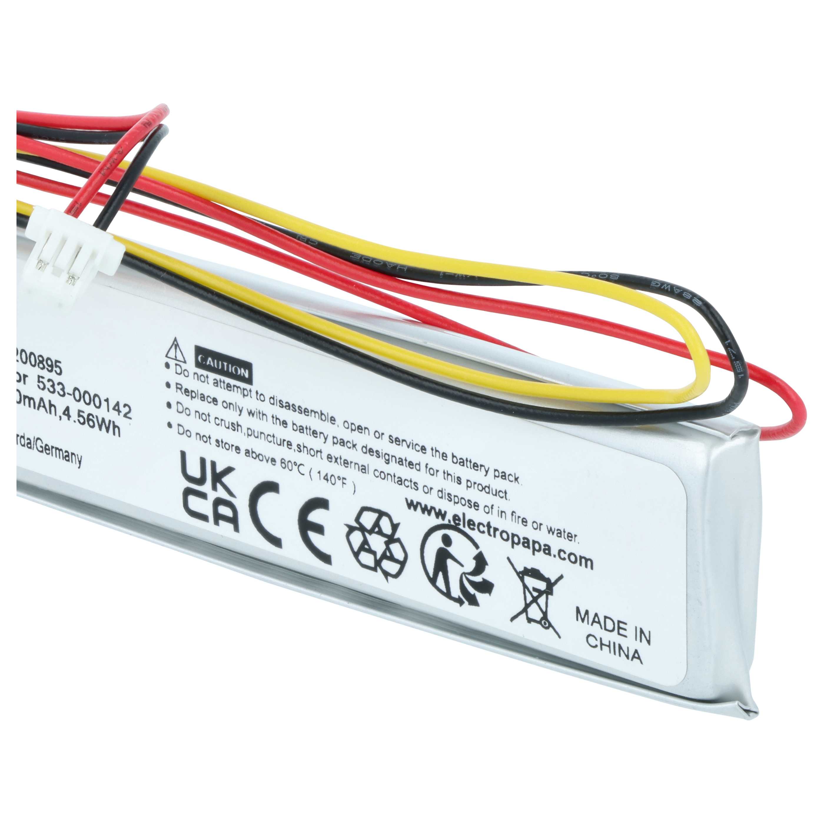 Batería reemplaza Logitech 533-000142 para teclado (1200 mAh, 3,8 V, Li-Polímero)