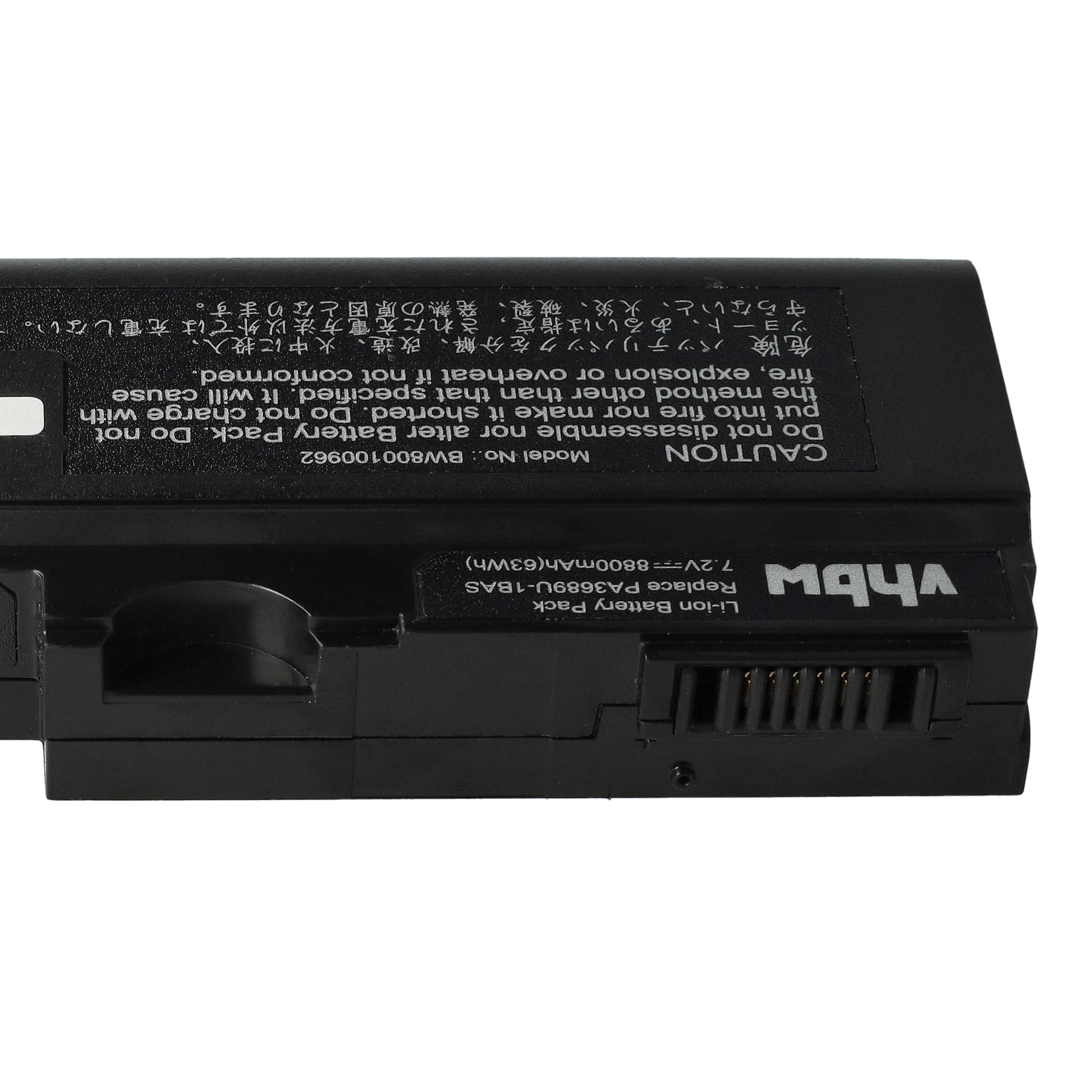 Akumulator do laptopa zamiennik Toshiba PA3689U-1BAS, PA3689U-1BRS, PA3689 - 8800 mAh 7,4 V Li-Ion, czarny