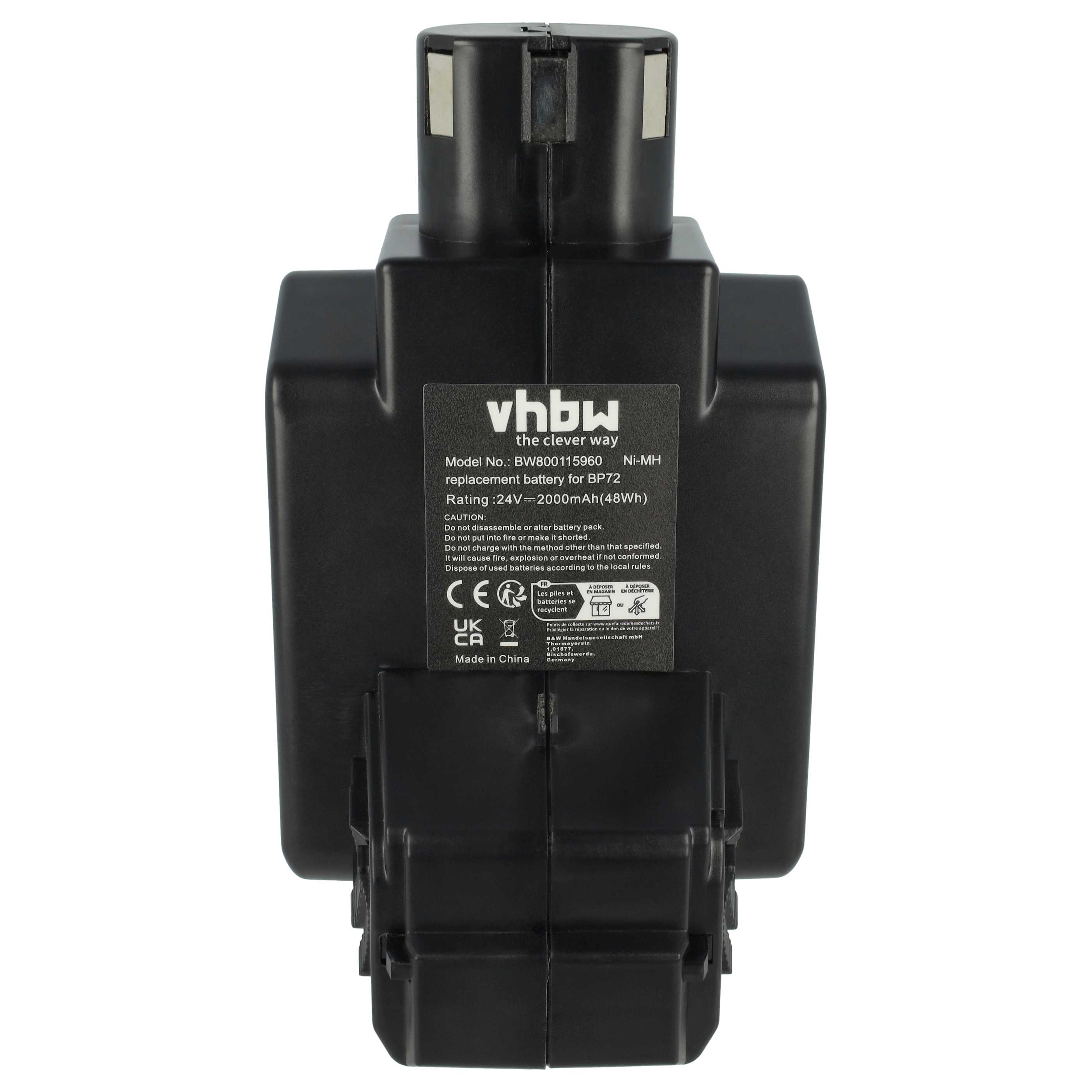 3x Battery replaces Hilti BP72, BP60, 331530, BP40 Electric Power Tool - 2000 mAh, 24 V, NiMH