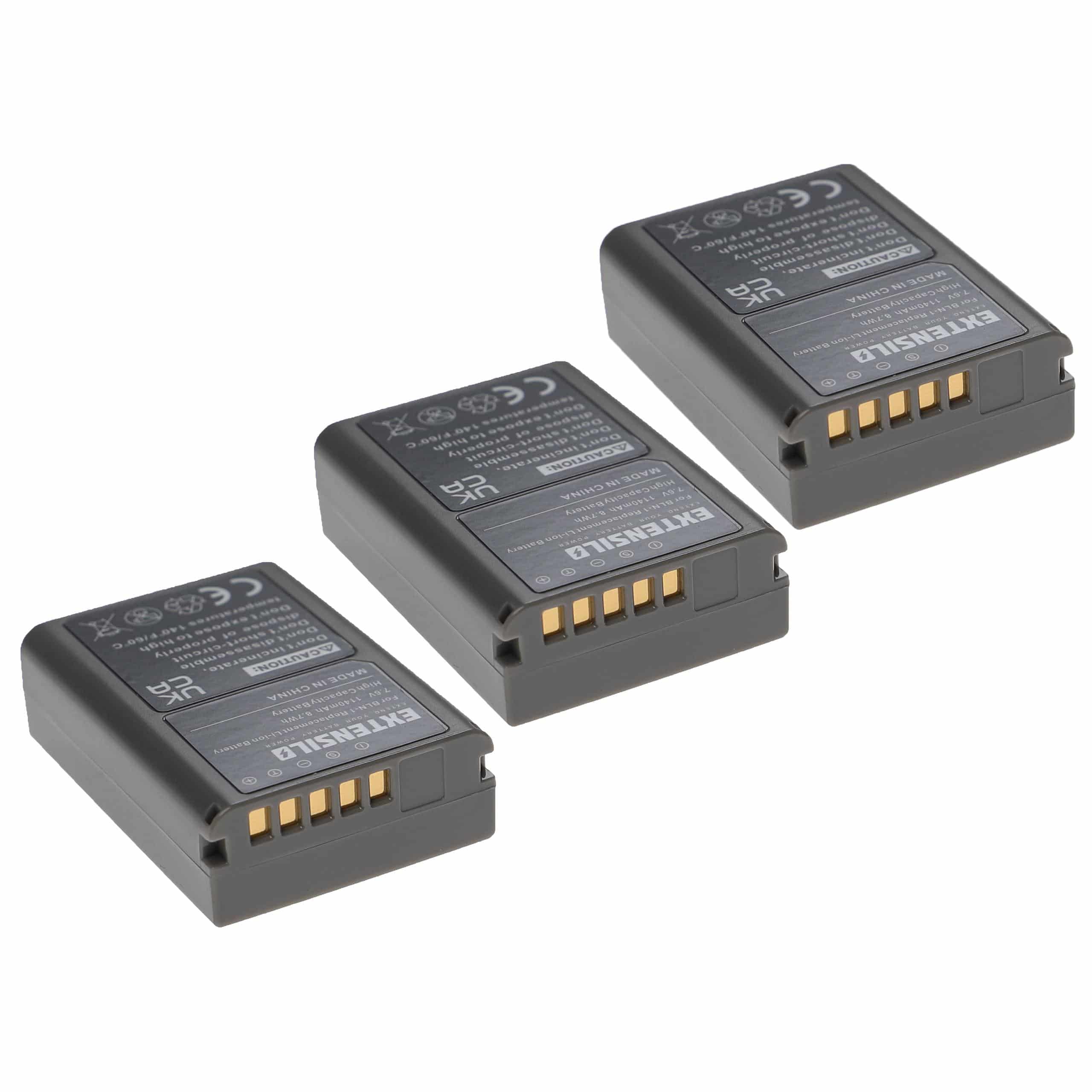 3x Battery replaces Olympus PS-BLN1 - 1140mAh, 7.6V, Li-Ion