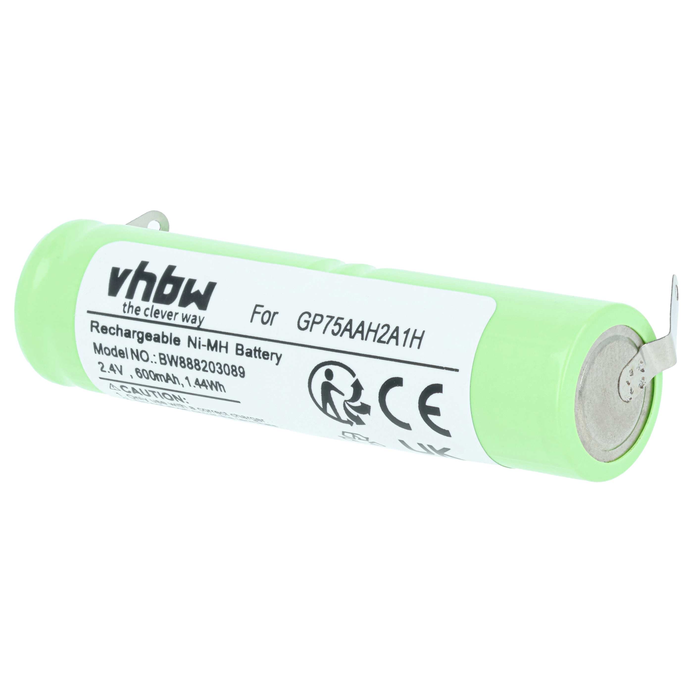 Batteria per spazzolino elettrico sostituisce Omron GP75AAH2A1H - 600mAh 2,4V NiMH