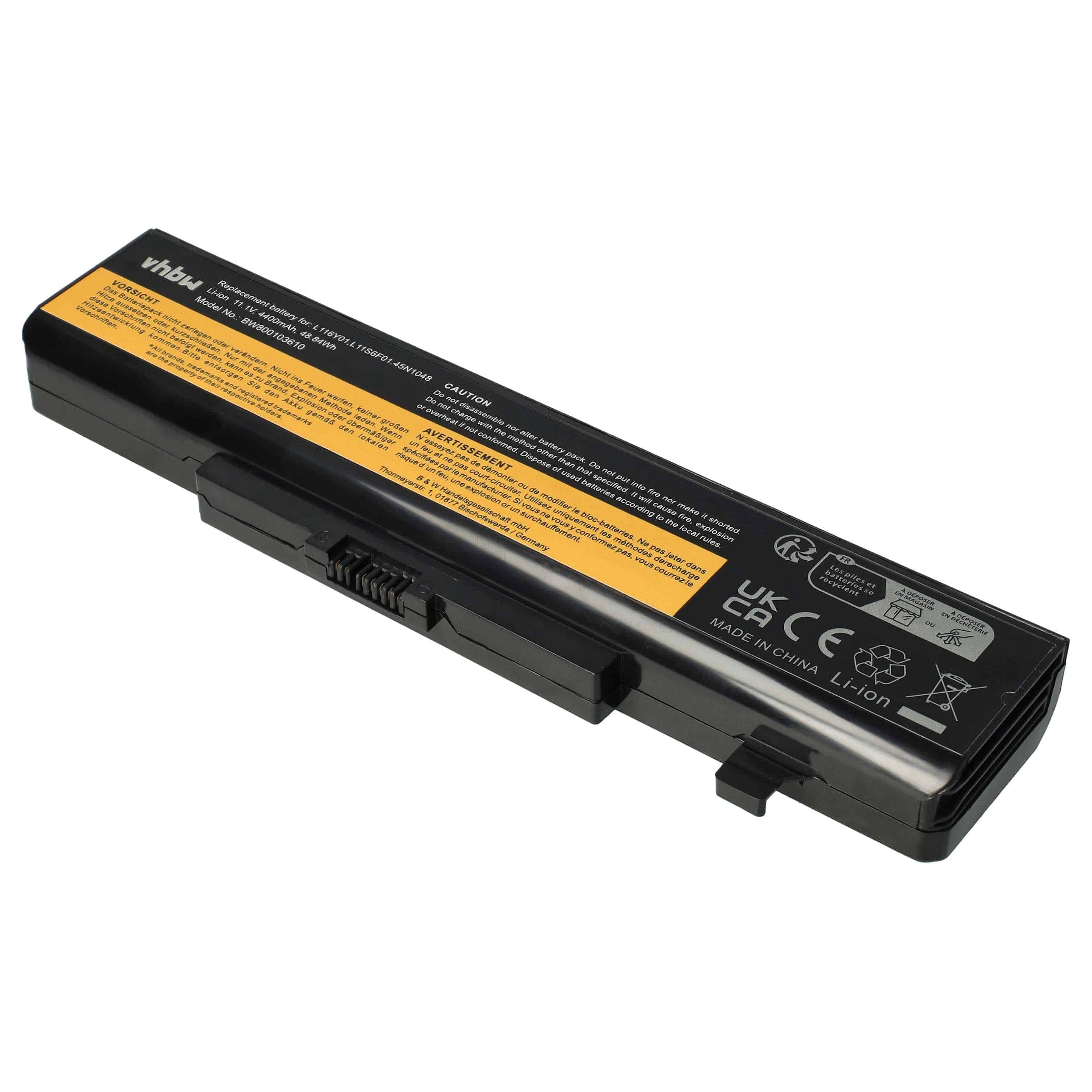 Notebook-Akku als Ersatz für Lenovo 0A36311, 121000675, 121500047, 121500048 - 4400mAh 11,1V Li-Ion, schwarz