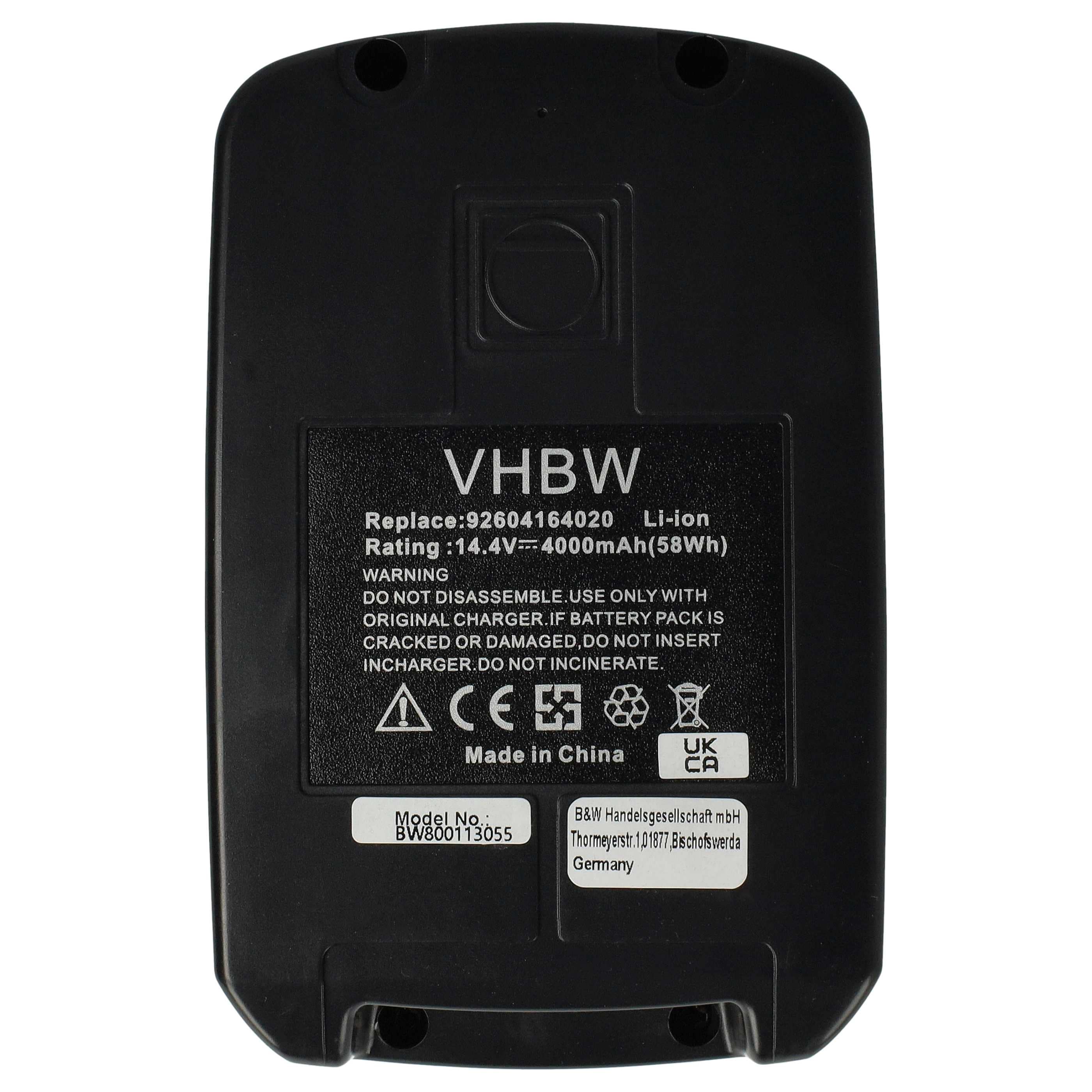 Battery replaces Fein B14A.164.01, 92604164020 Electric Power Tool - 4000 mAh, 14.4 V, Li-Ion
