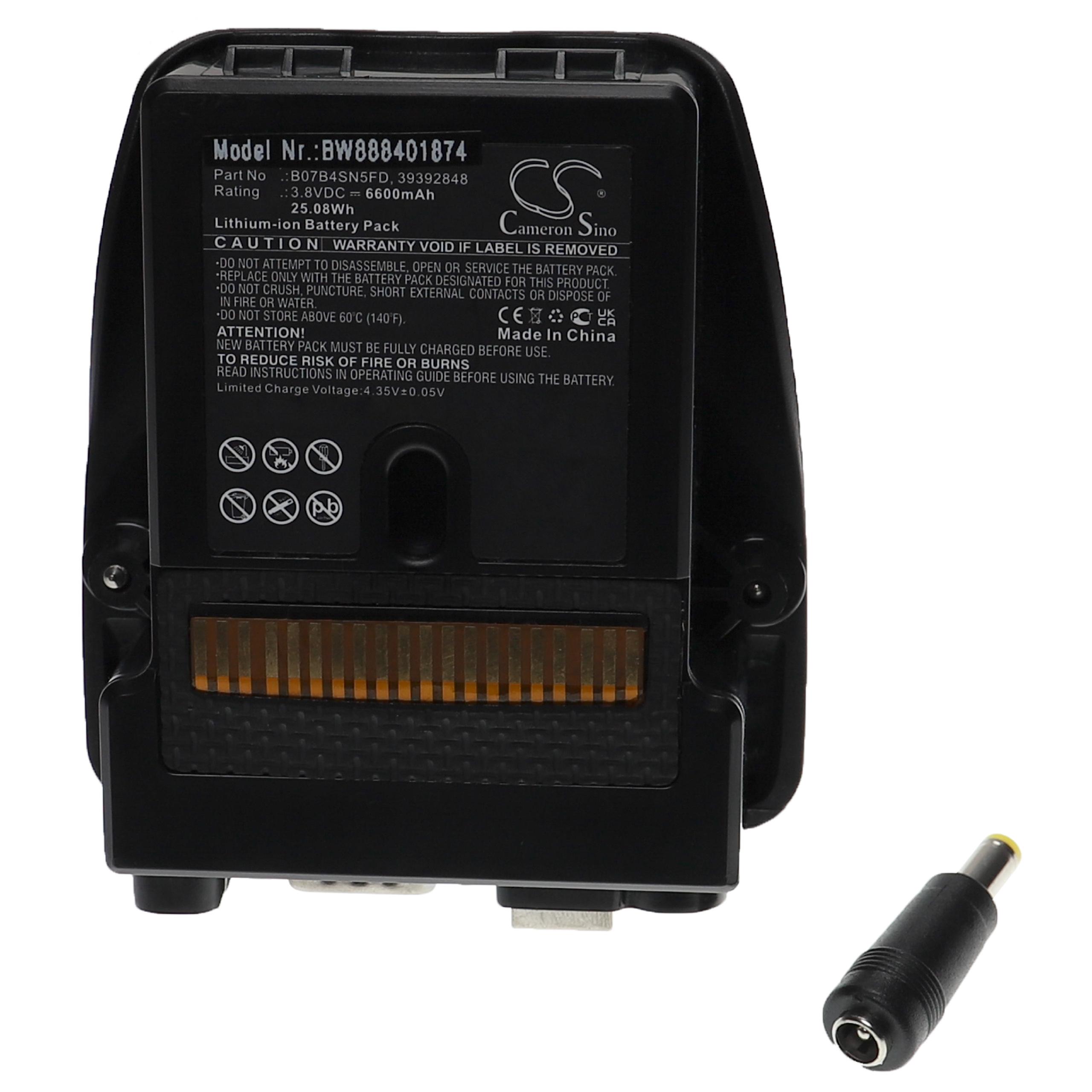 Batería reemplaza Trimble B07B4SN5FD, 39392848 para dispositivo medición Trimble - 6600 mAh 3,8 V Li-Ion