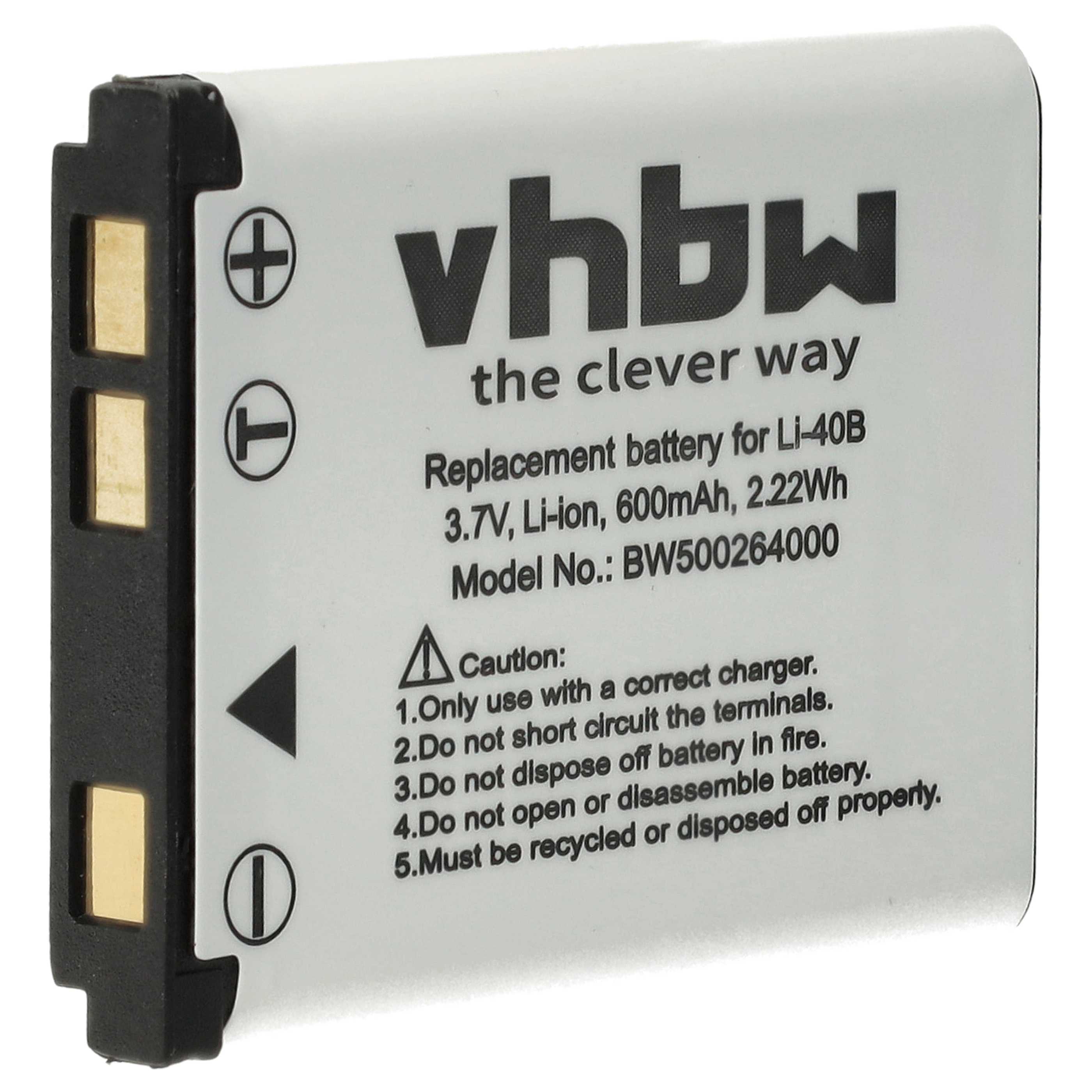 Batterie remplace BenQ DLI216 pour appareil photo - 500mAh 3,6V Li-ion