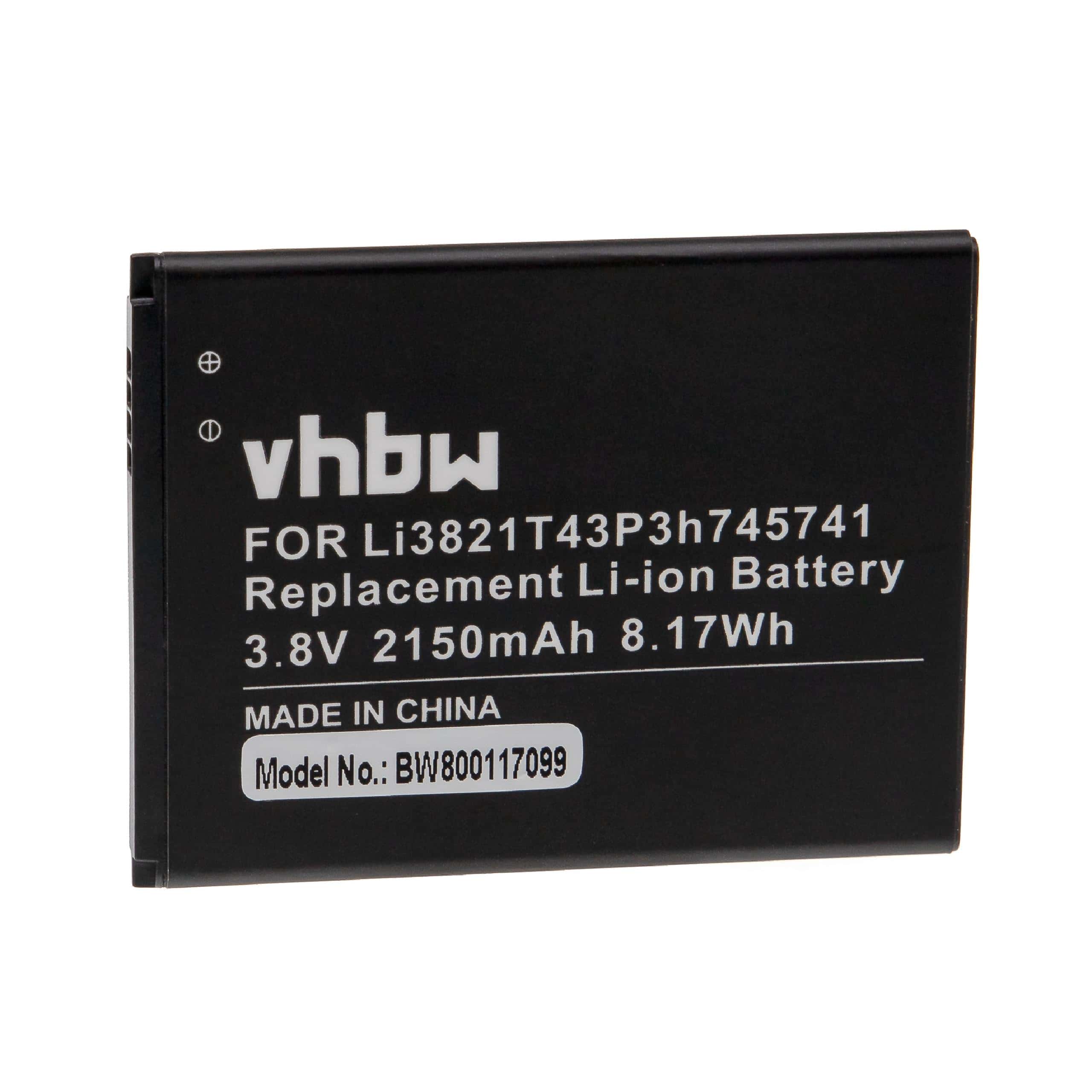 Batteria sostituisce ZTE Li3821T43P3h745741 per cellulare ZTE - 2150mAh 3,8V Li-Ion