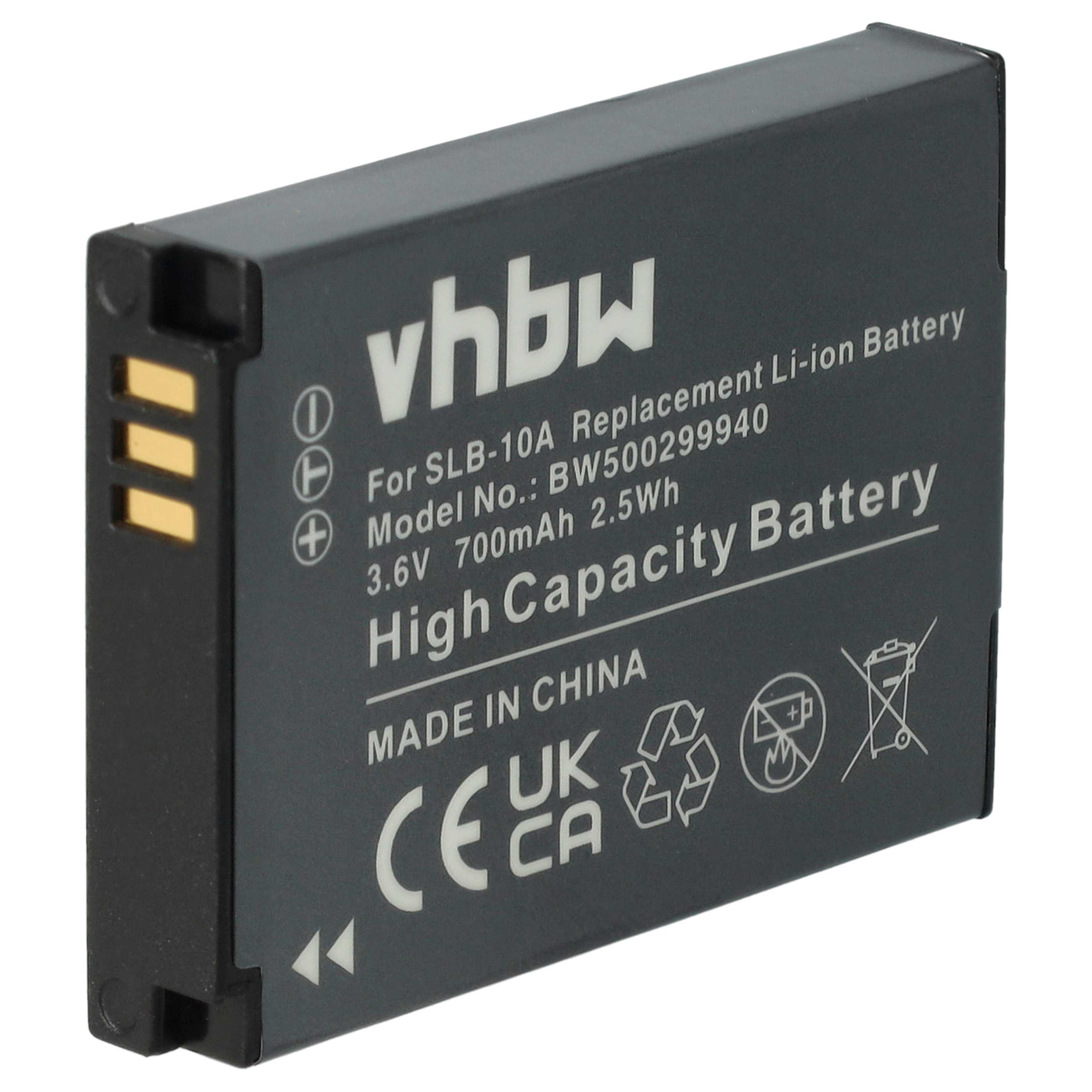 Battery Replacement for Samsung BP-10A, SLB-10A, BP10A - 700mAh, 3.6V, Li-Ion