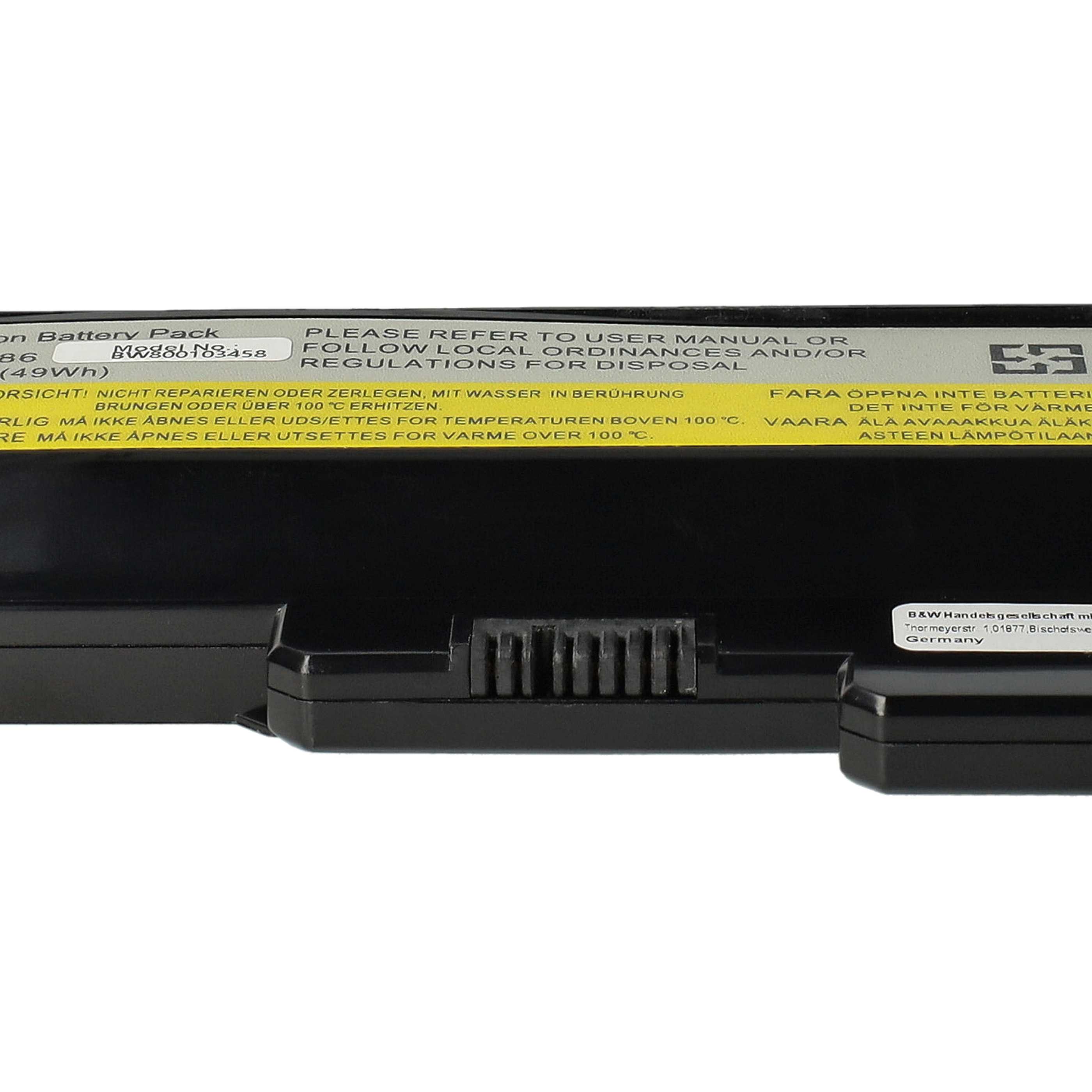 Notebook-Akku als Ersatz für Lenovo 42T4725, 45K1743, 42T4583, 42T4726 - 4400mAh 11,1V Li-Ion, schwarz