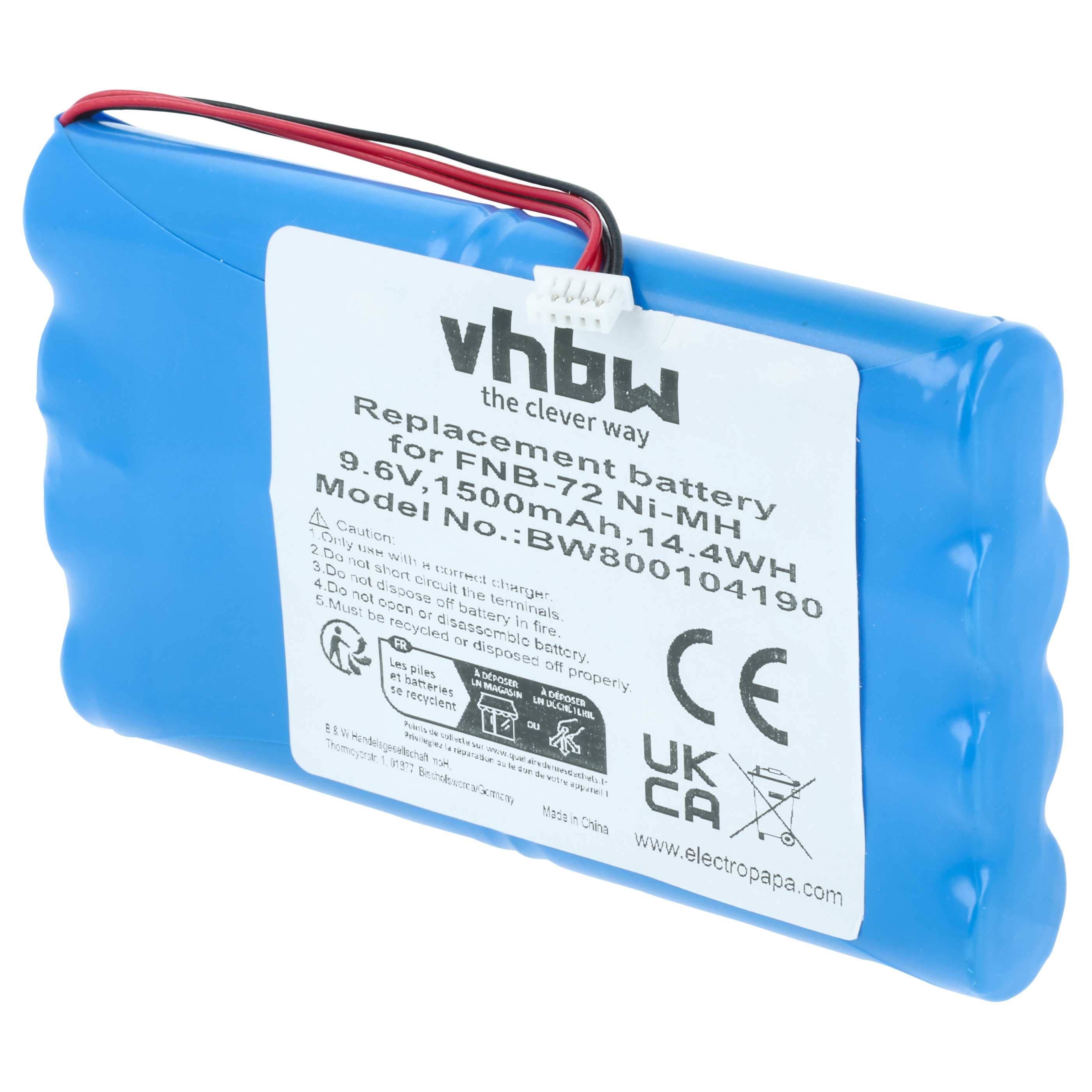 Radio 2x Battery replaces Yaesu FNB-72xh, FNB-72xx, FNB-72x, FNB-72xe, FNB-85, FNB-72 - 1500 mAh 9.6 V NiMH