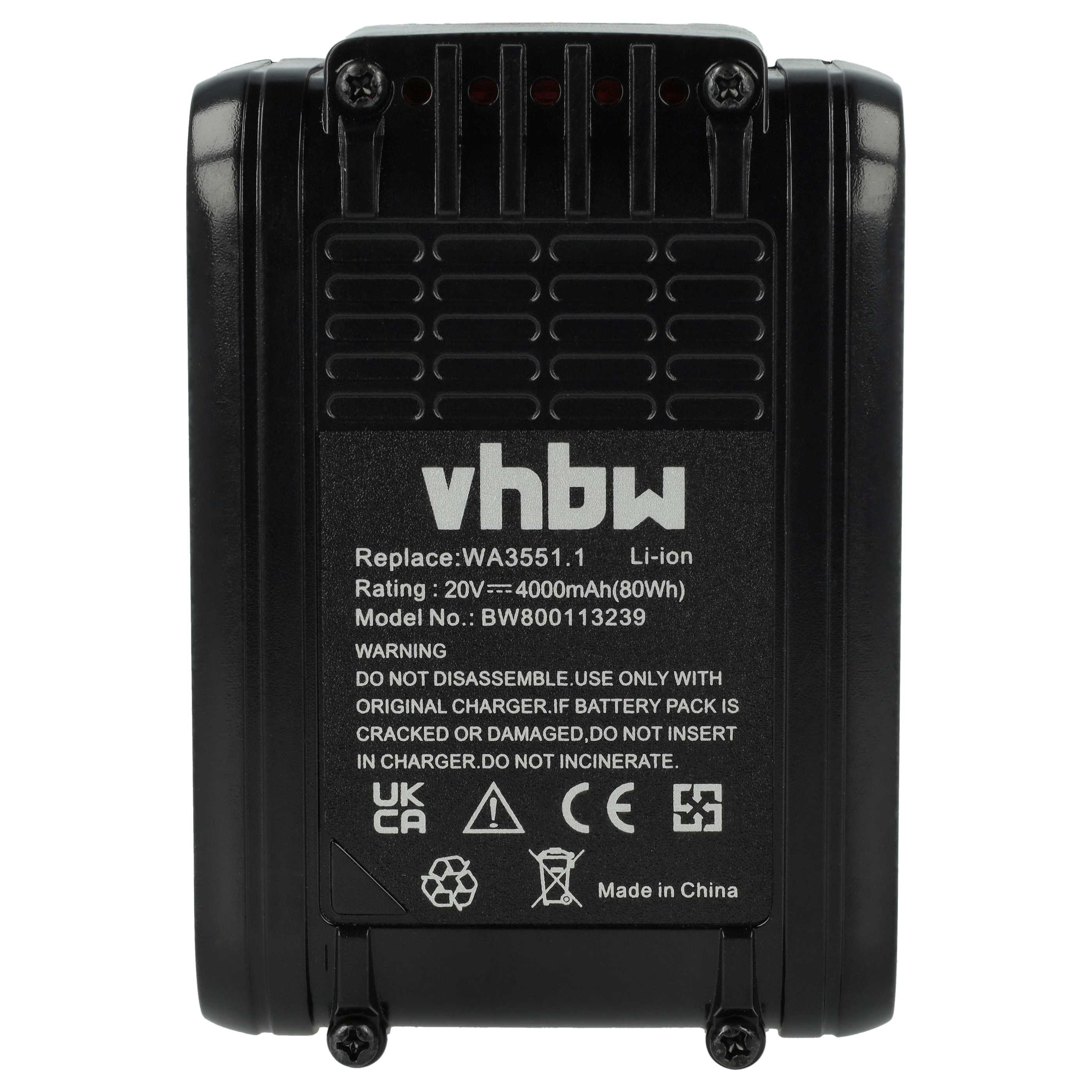 2x Batteria sostituisce Rockwell RW9351.1 per attrezzo - 4Ah 20V Li-Ion