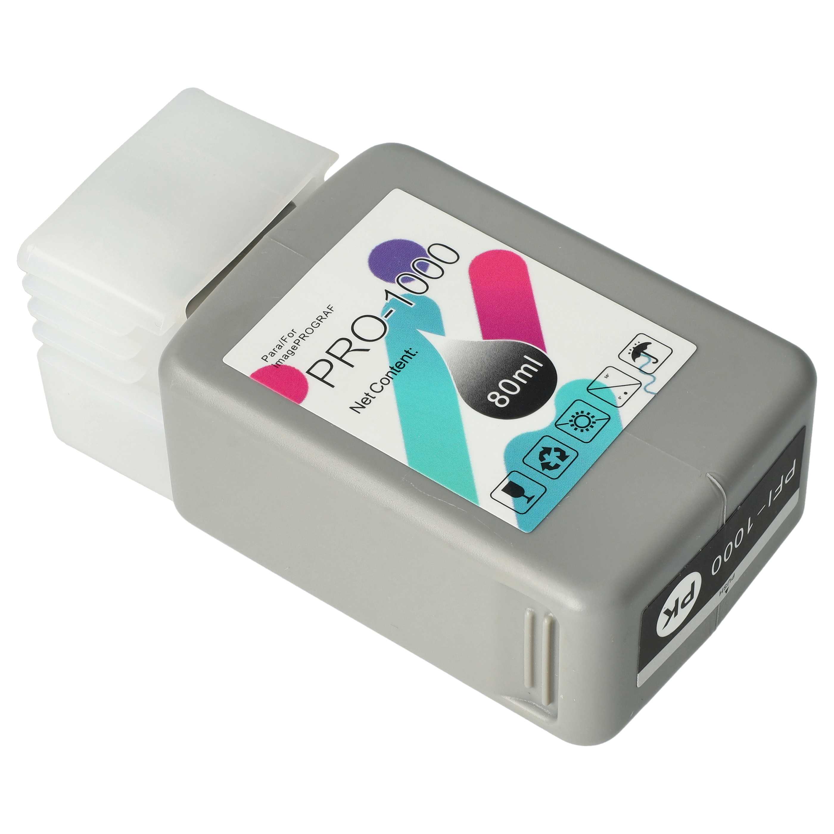 Ink Cartridge as Exchange for Canon PFI-1000PBK, PFI-1000 PBK for Canon Printer - Photo-Black 80 ml + Chip