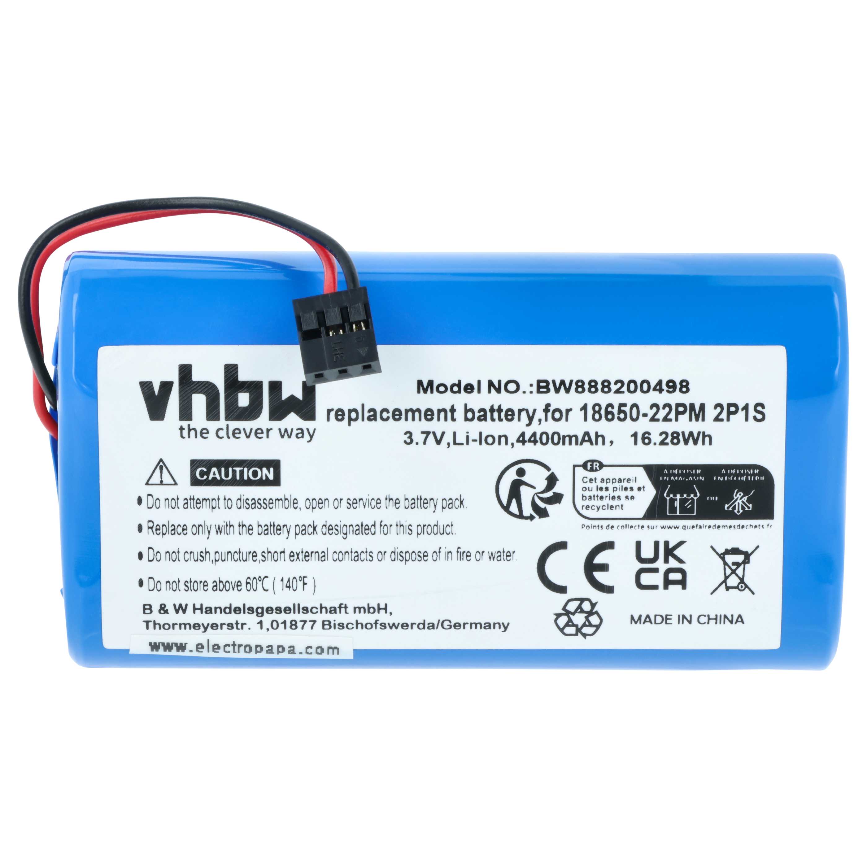 Taschenlampe-Akku passend für Trelock LS 950 - 4400mAh 3,7V Li-Ion