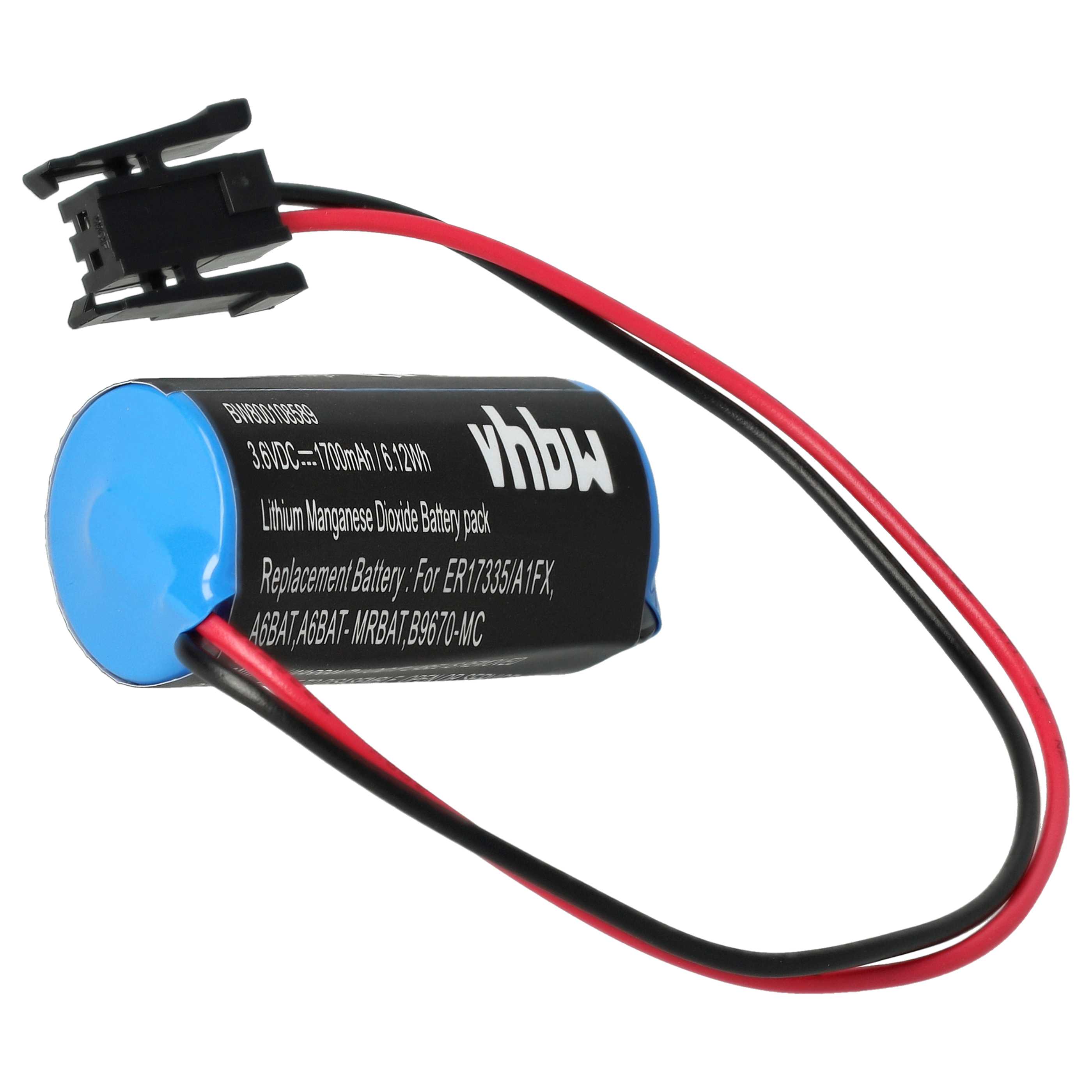 Industrial Controller 10x Battery replaces Mitsubishi B9670-MC, A6BAT, A6BAT-MRBAT. - 1700mAh 3.6V Li-MnO2