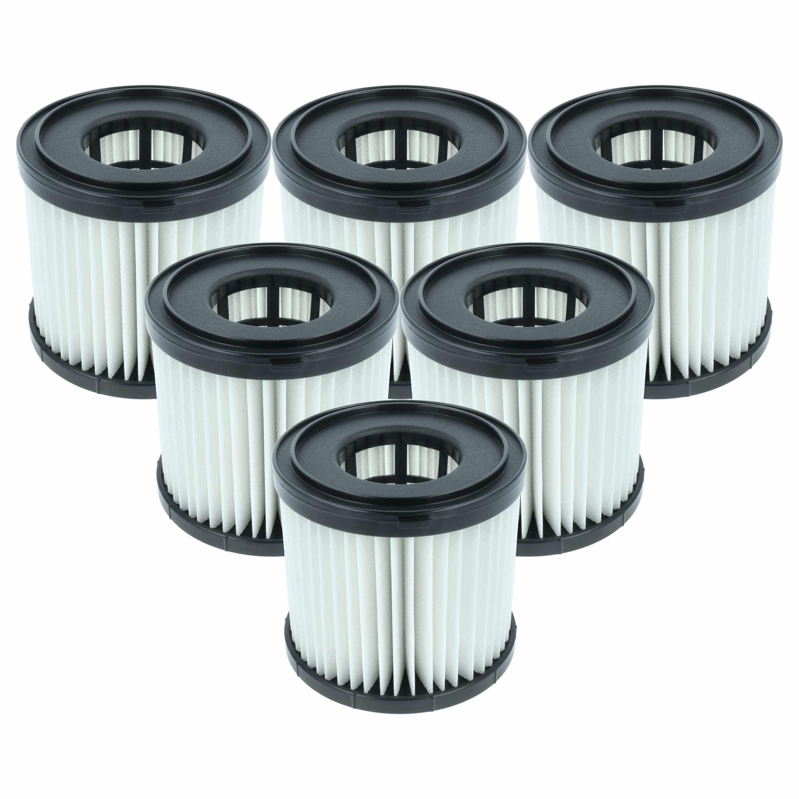 6x Filtercartridge filter replaces Hart HAVF01 for Ryobi Vacuum Cleaner, black / white