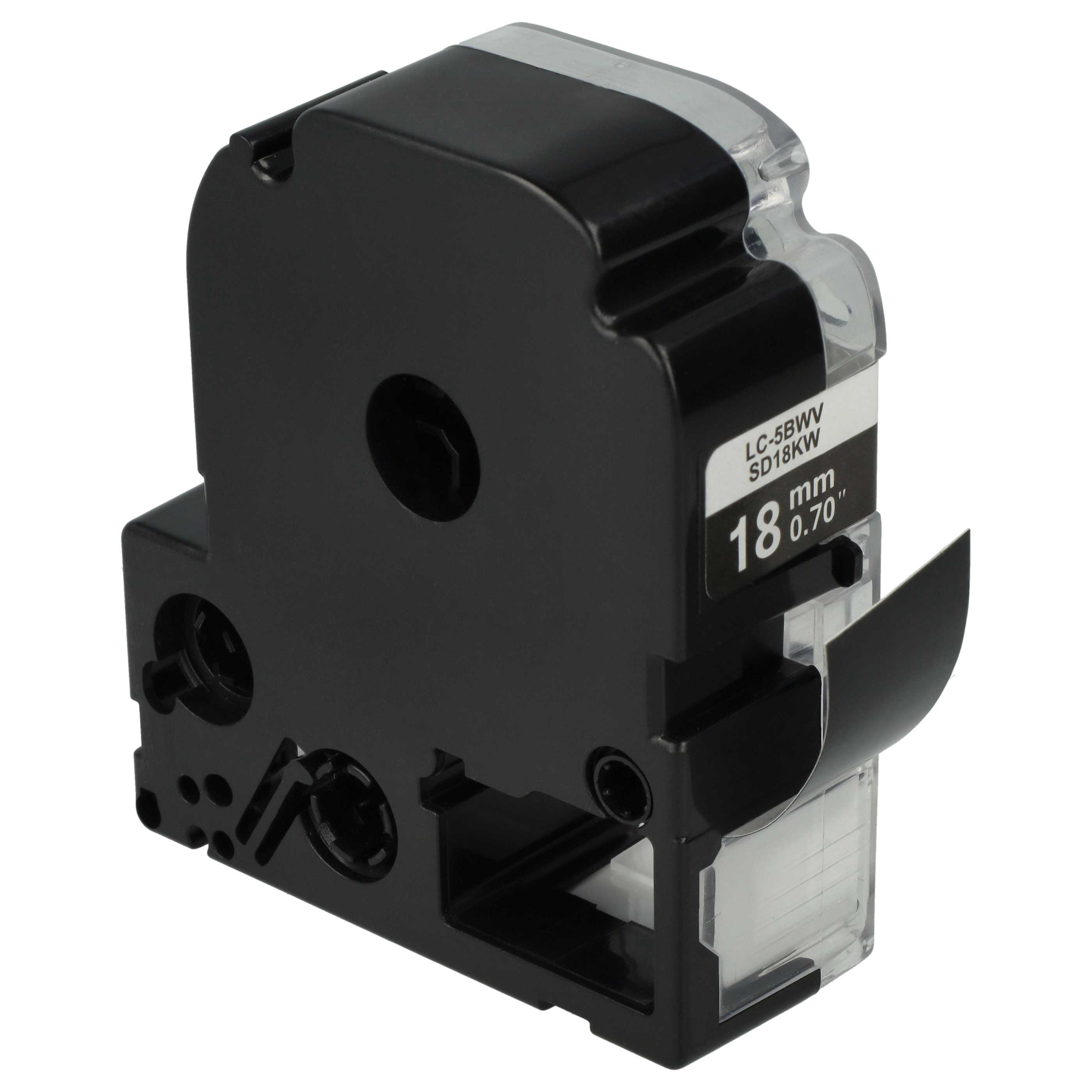 Label Tape replaces Epson LC-5BWV - 18 mm White to Black