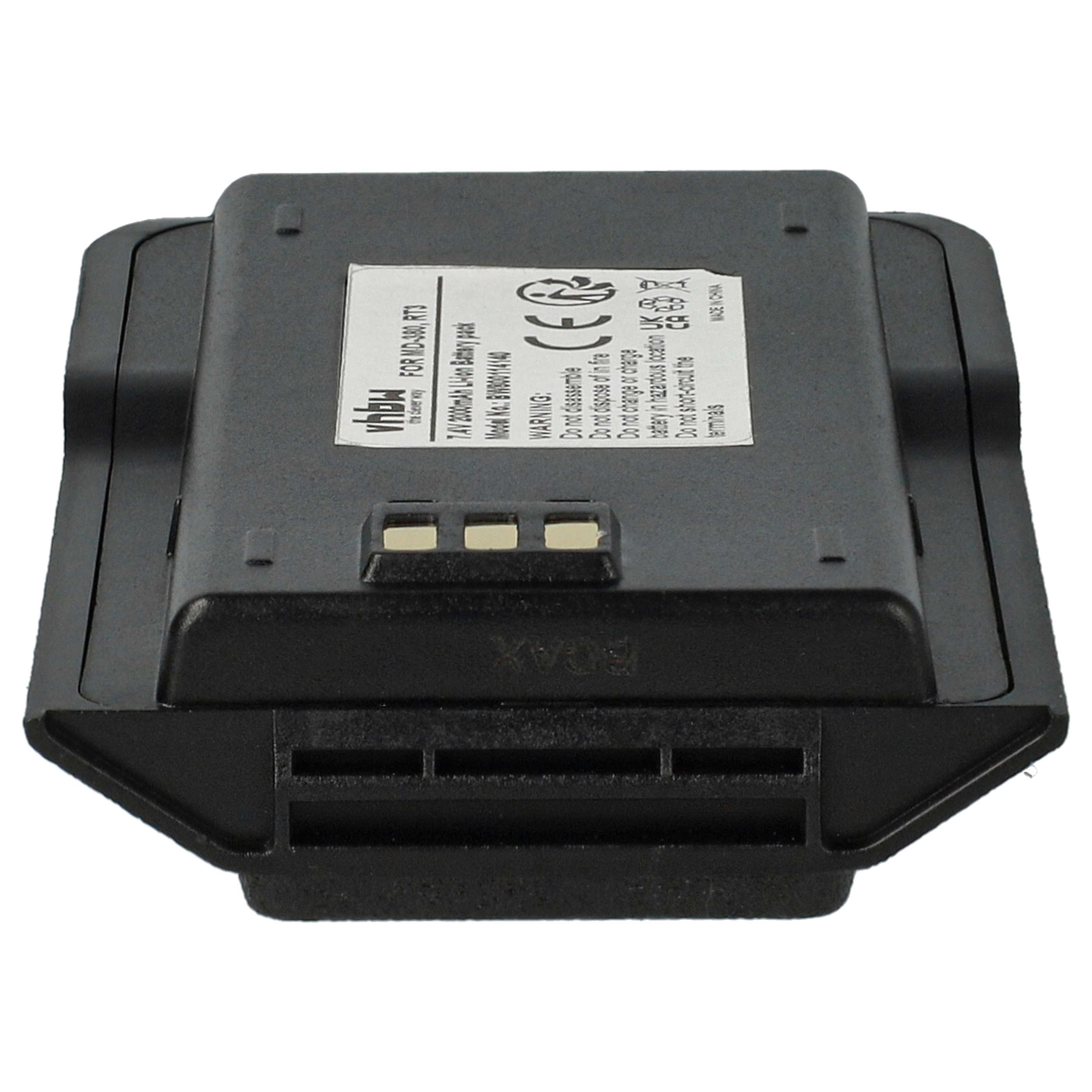 Radio Battery replaces RT3 - 2000 mAh 7.4 V Li-Ion + Belt Clip