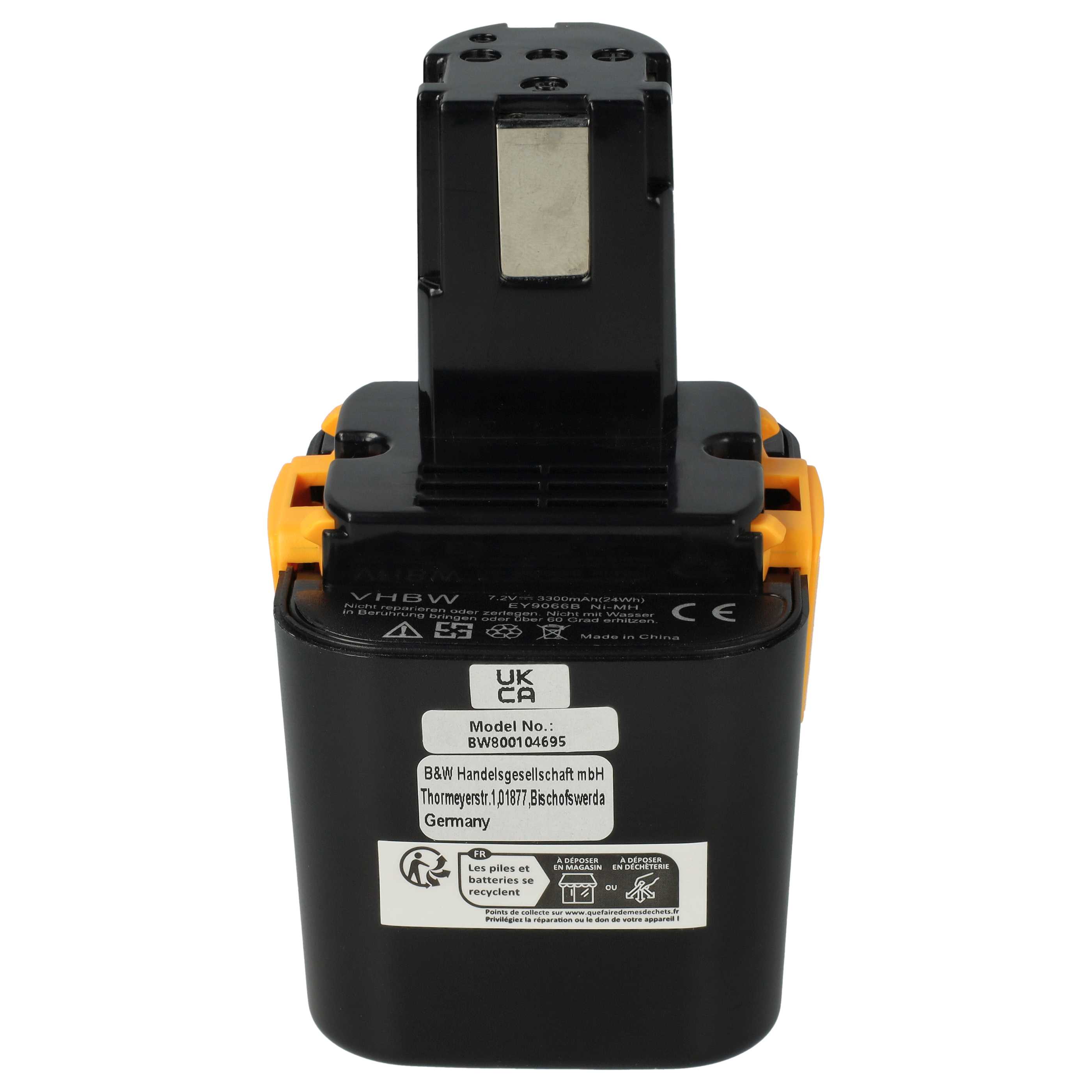 Battery replaces Panasonic BCP-EY9065, EY9065, EY9066B, EY9166 Electric Power Tool - 3300 mAh, 7.2 V, NiMH