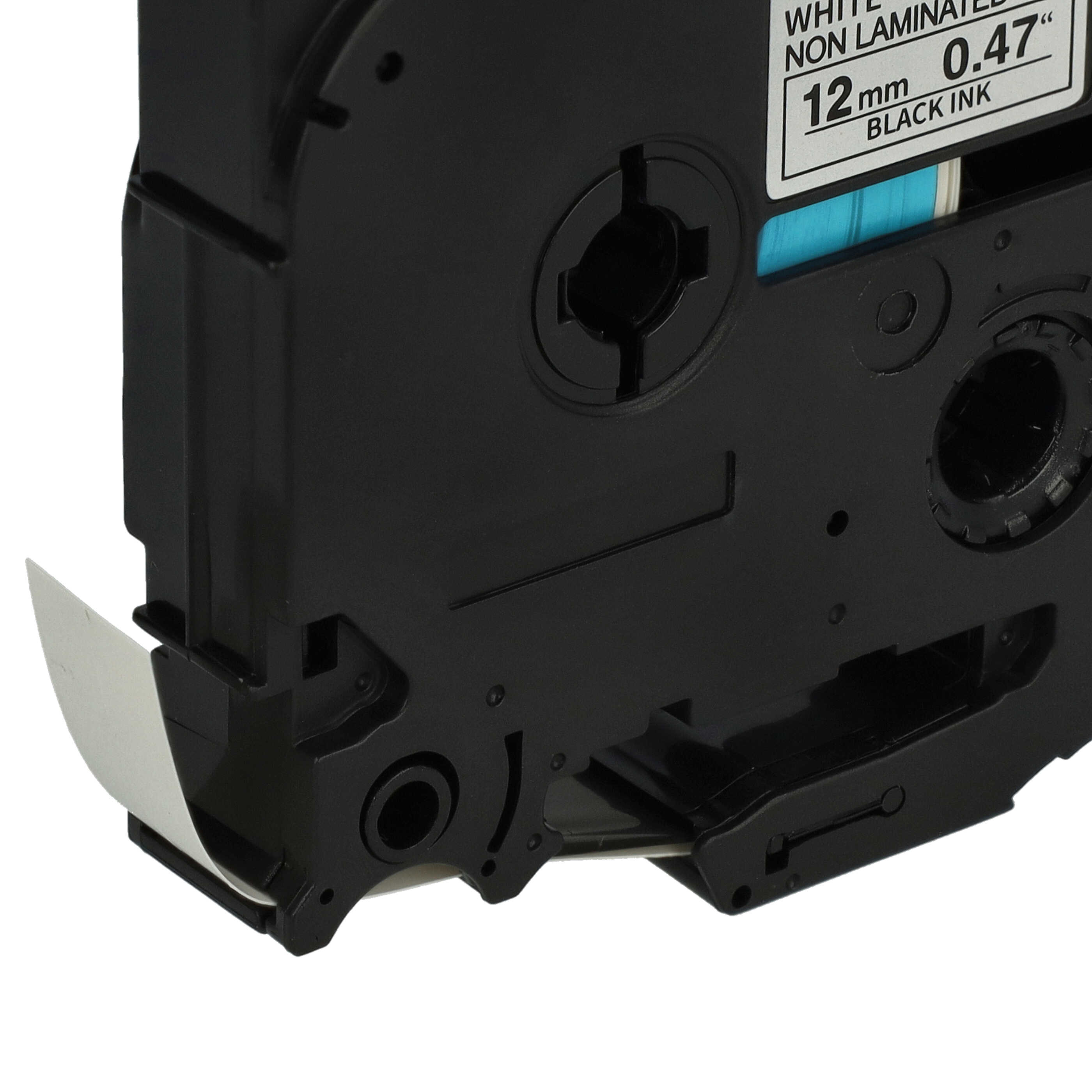 Cassetta nastro sostituisce Brother TZE-N231 per etichettatrice Brother 12mm nero su bianco, plastica