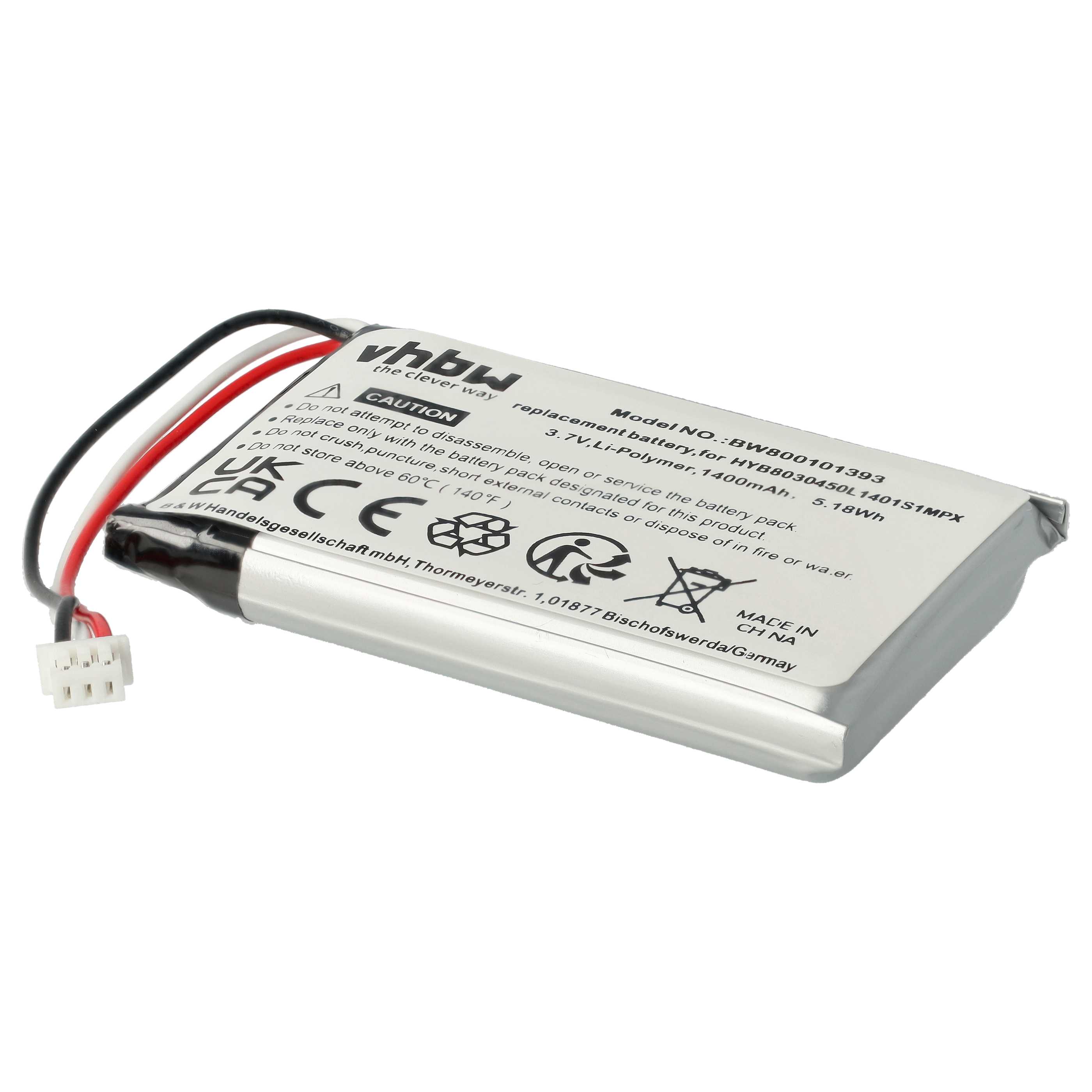 Akumulator do nawigacji GPS zamiennik VDO HYB8030450L1401S1MPX, MA3060 - 1400 mAh 3,7 V Li-Ion