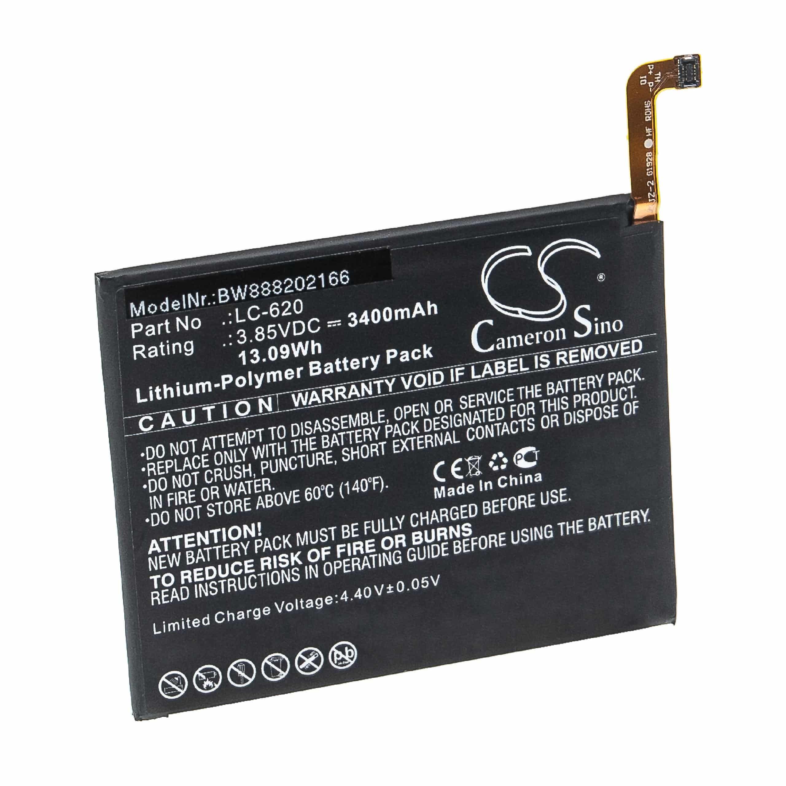 Mobile Phone Battery Replacement for Nokia LC-620 - 3400mAh 3.85V Li-polymer