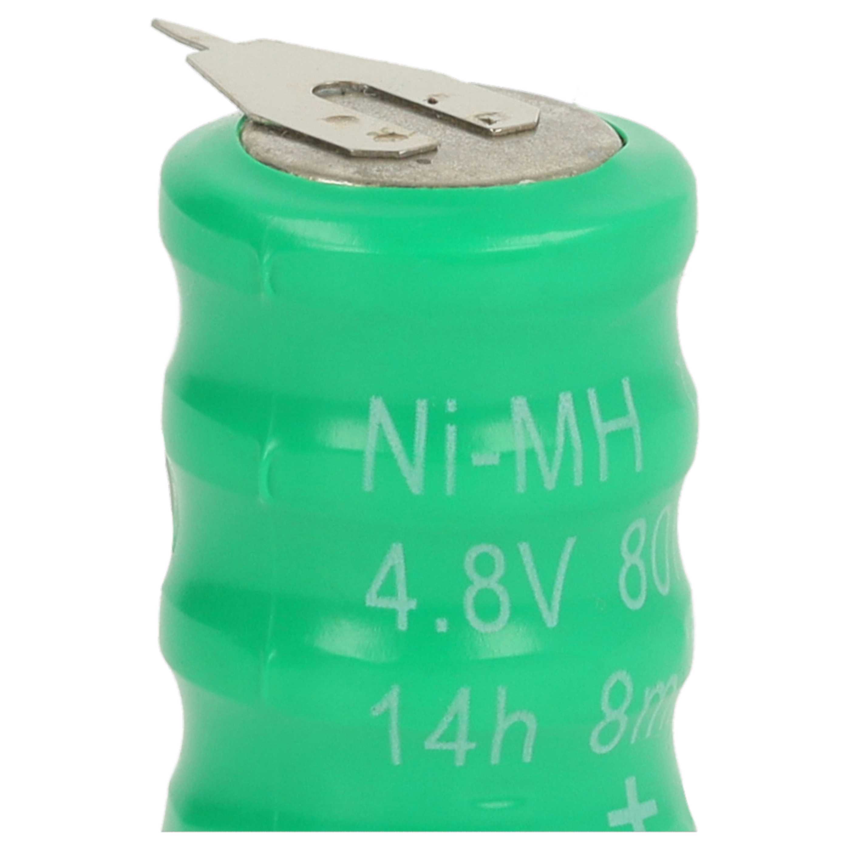 10x Button Cell Battery Type V80H 2 Pins for Model Building Solar Lamps etc. - 80 mAh 4.8 V NiMH