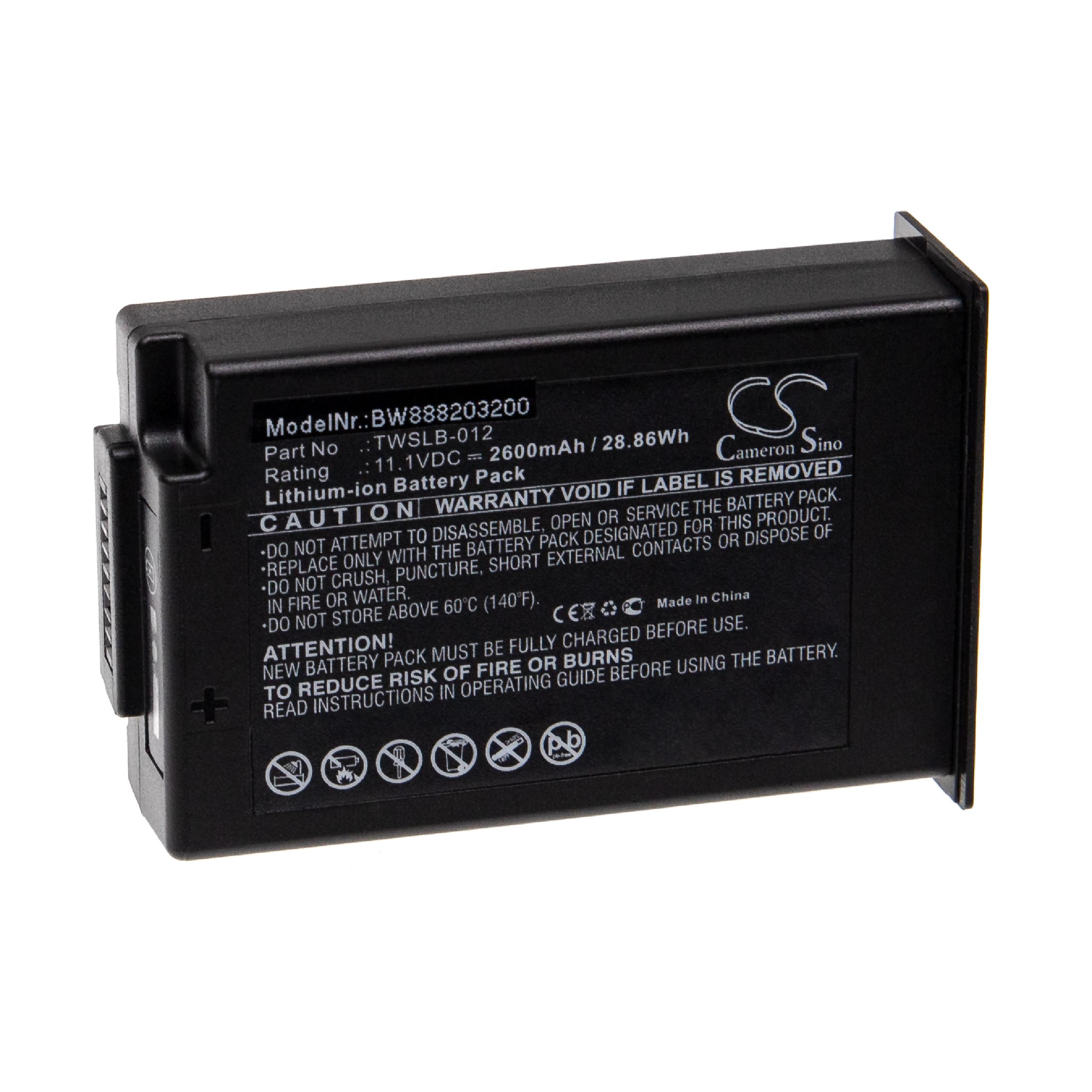 Batterie remplace Edan TWSLB-012 pour appareil médical - 2600mAh 11,1V Li-ion