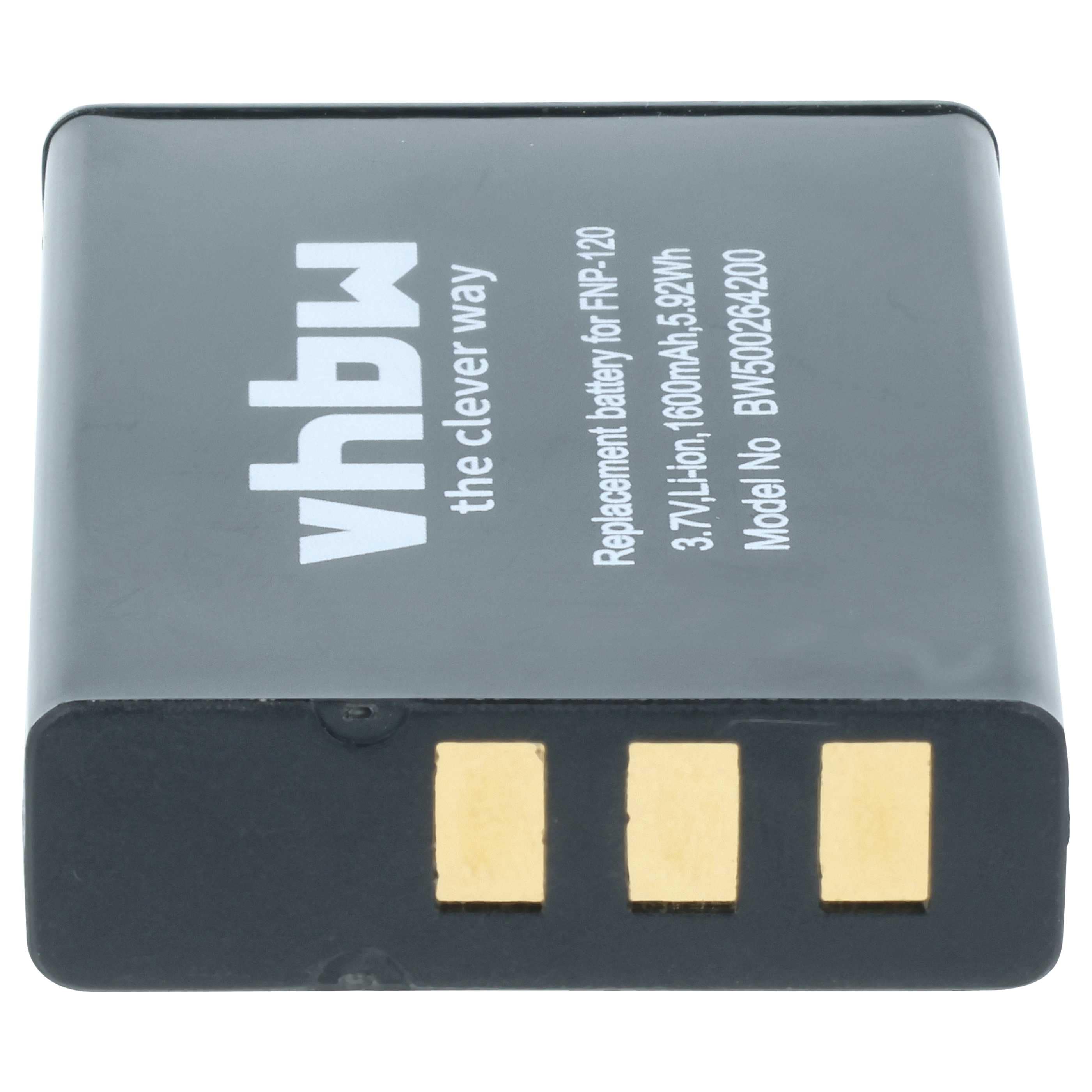 2x Battery replaces Aiptek ZPT-PM18 - 1600mAh, 3.7V, Li-Ion