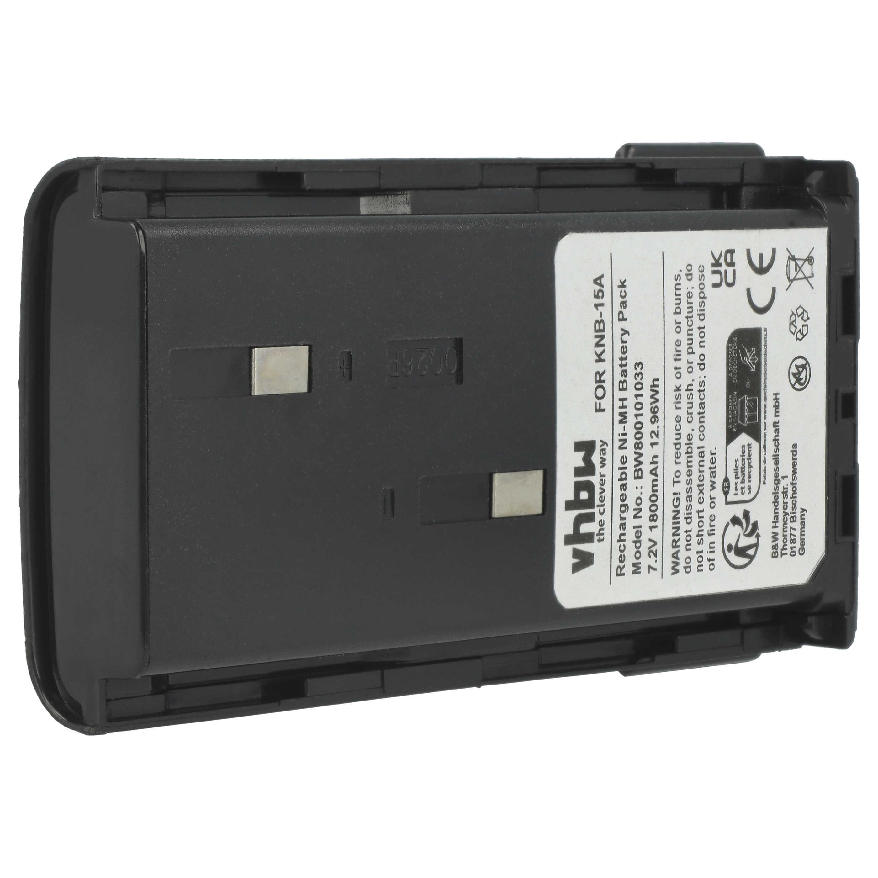 Radio 5x Battery replaces Bidatong BD-15-L - 1800 mAh 7.2 V NiMH