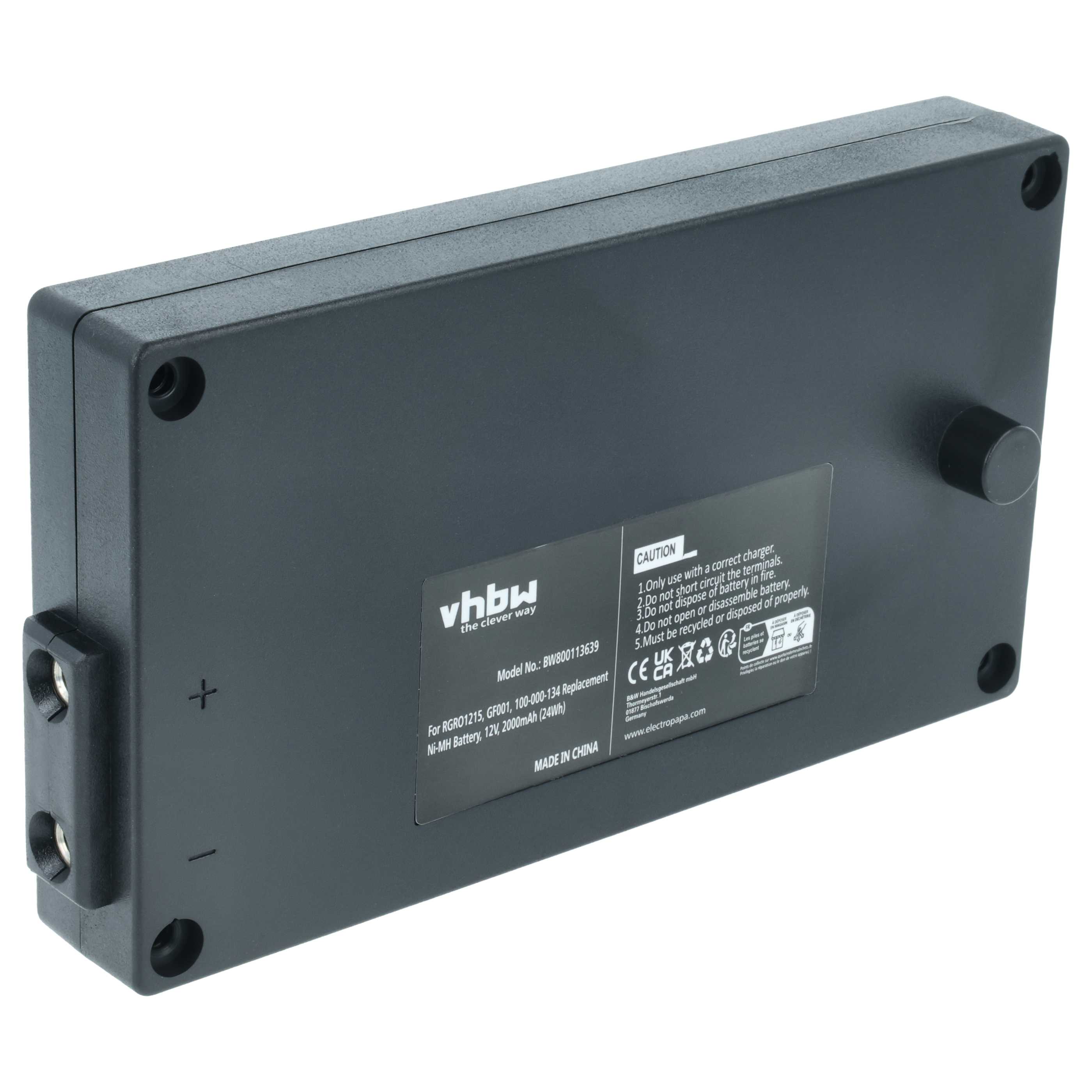 Akumulator do zdalnego sterowania zamiennik Gross Funk 738010957, GF001, 100-000-134 - 2000mAh 12V NiMH