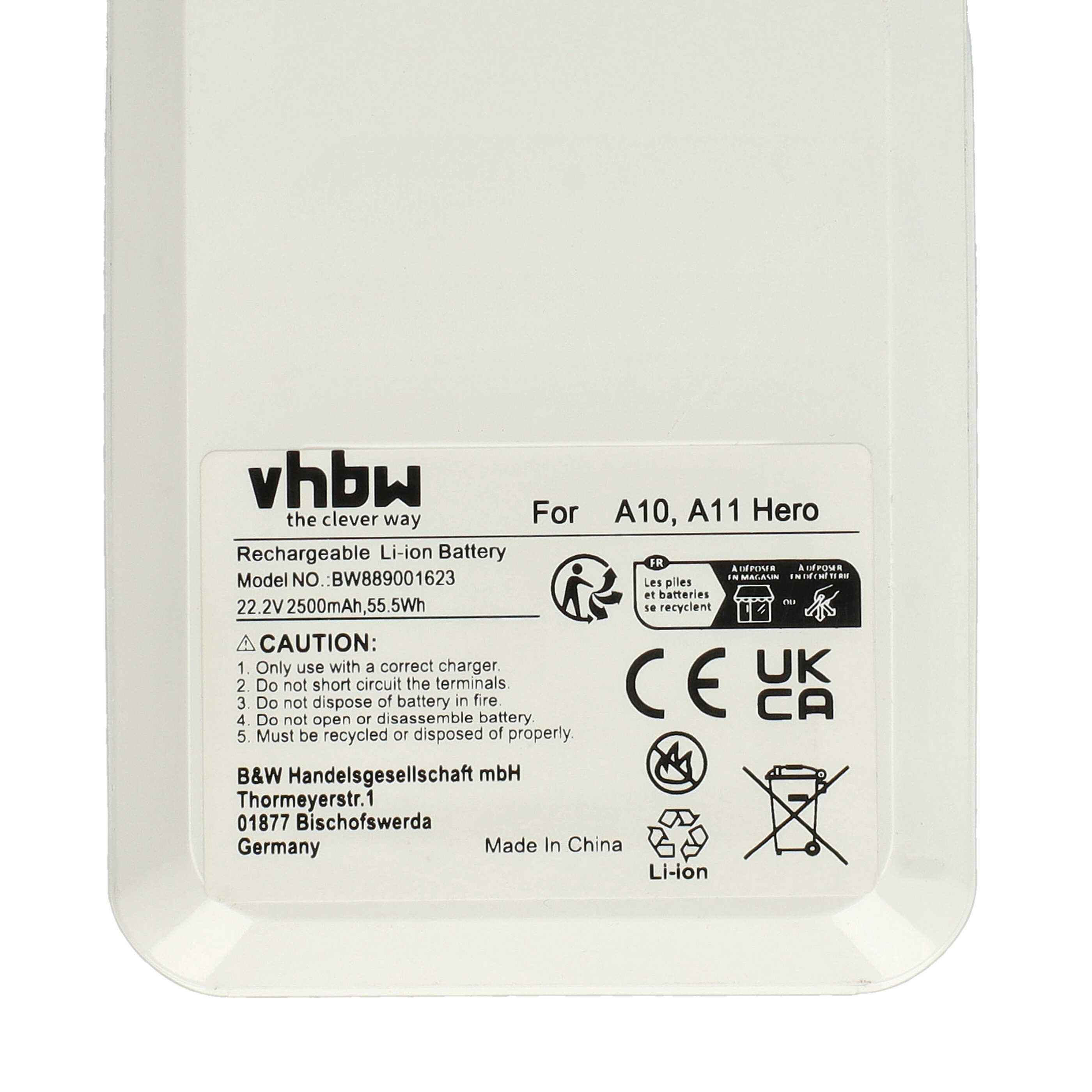 Battery replaces ZB1756-20P for Tineco 2500mAh, 22.2V, Li-Ion