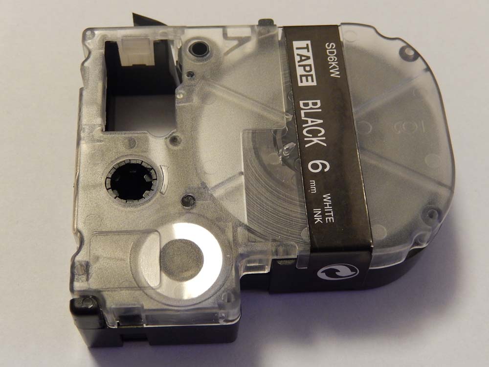 Cassette à ruban remplace Epson LC-2BWV - 6mm lettrage Blanc ruban Noir