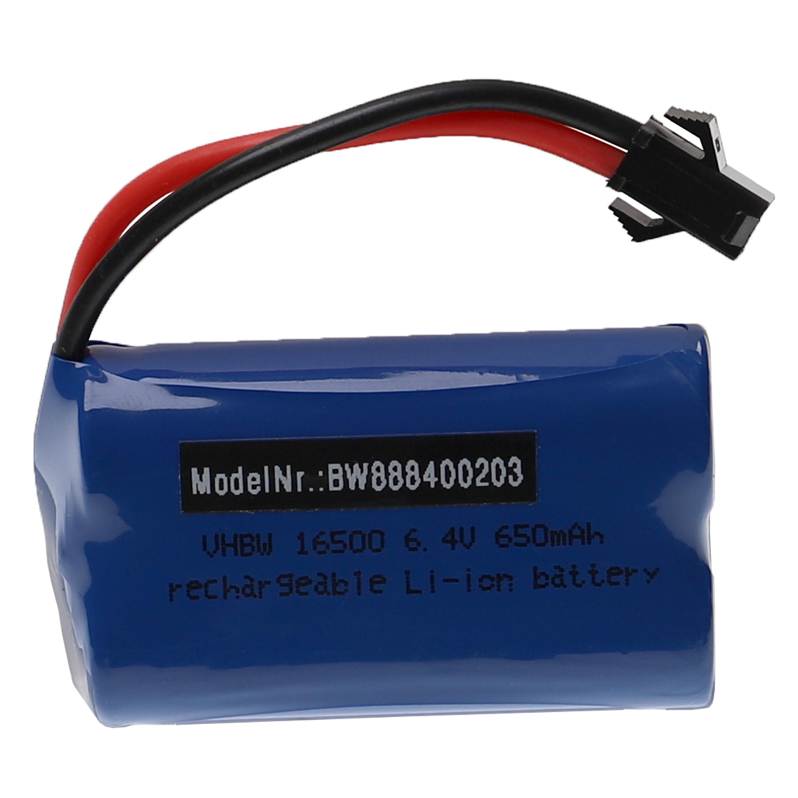 Batteria per modellini RC Wltoys A959-A, A969-A - 650mAh 6,4V Li-Ion, SM-2P