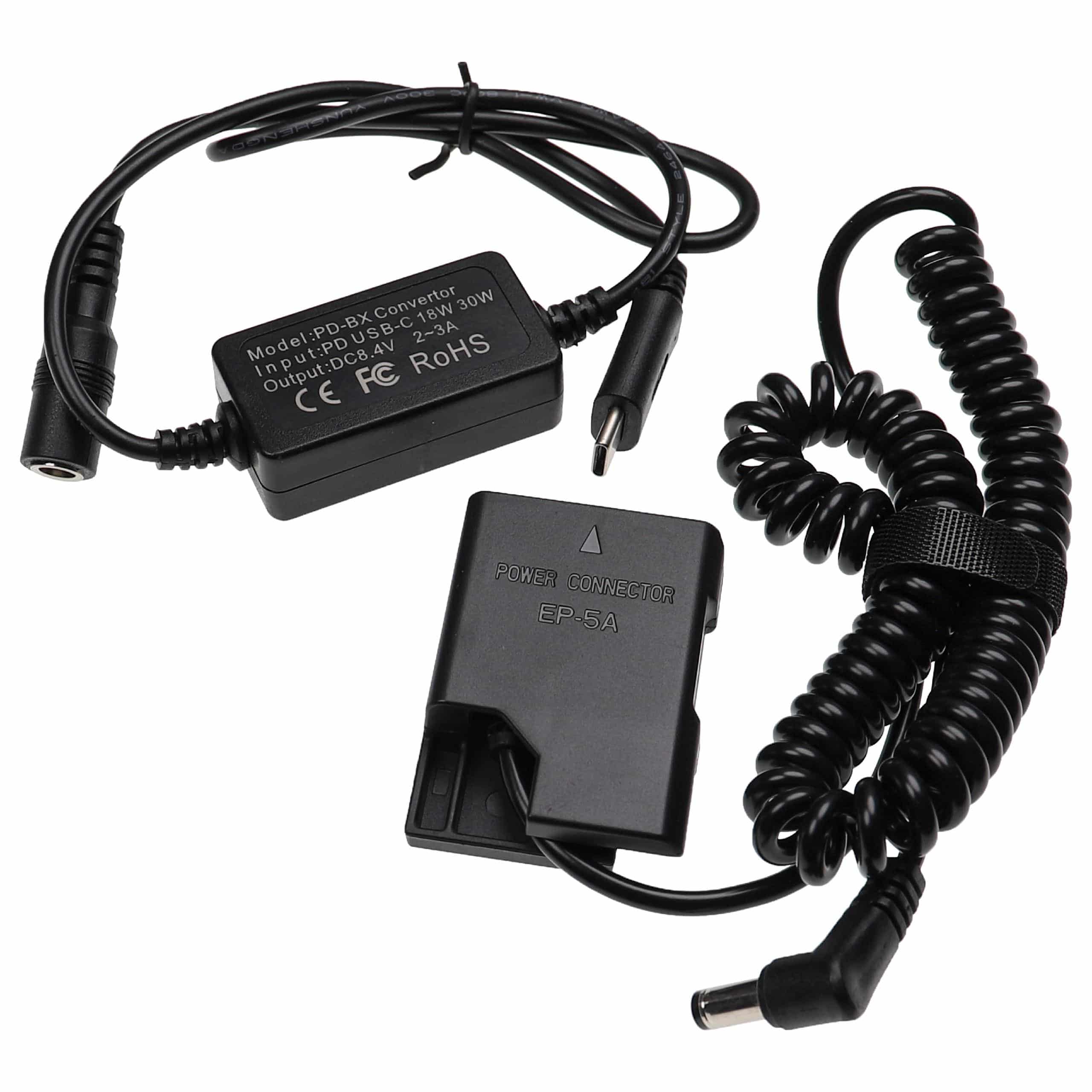 USB Netzteil für Nikon D850 8,4V 2m + DC-Kuppler