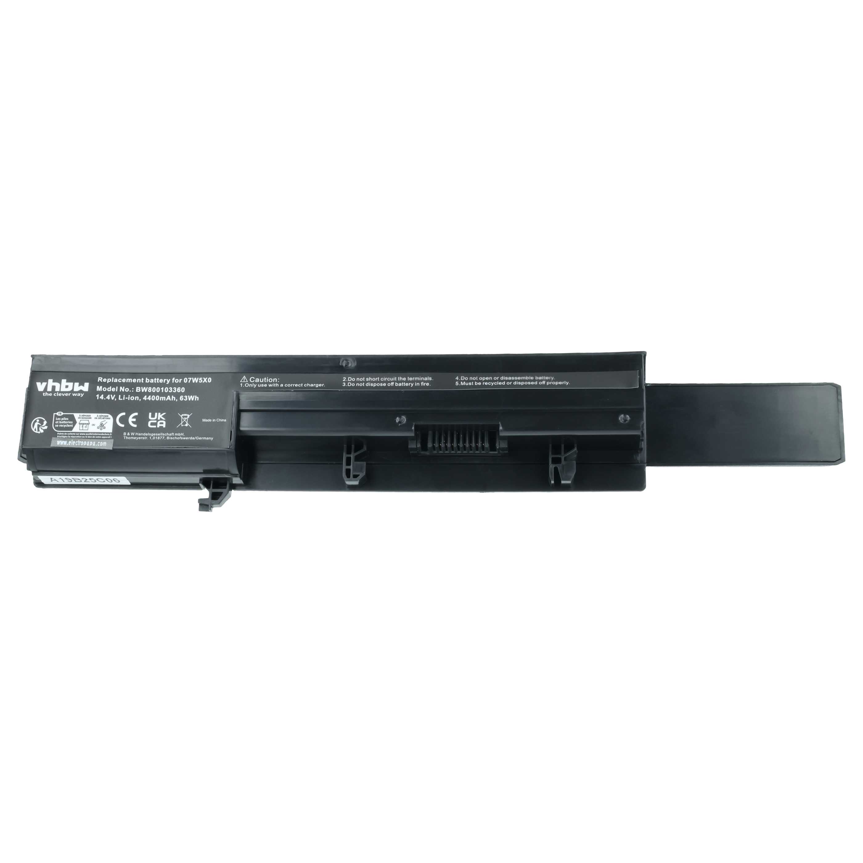 Akumulator do laptopa zamiennik Dell 0GRNX5, 0NF52T, 07W5X0, 07W5X09C, 093G7X - 4400 mAh 14,8 V Li-Ion, czarny