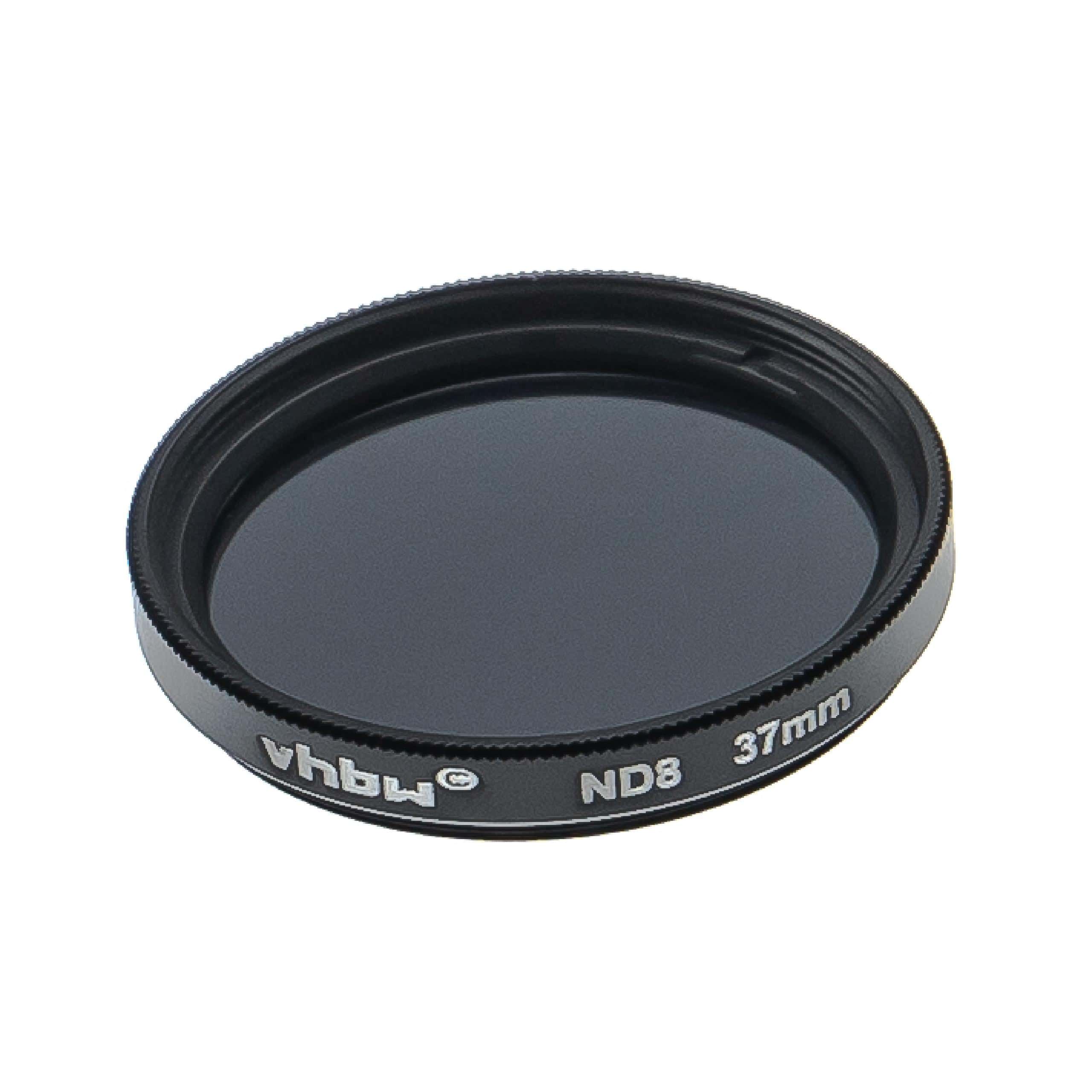 Universal ND Filter ND 8 suitable for Camera Lenses with 37 mm Filter Thread - Grey Filter