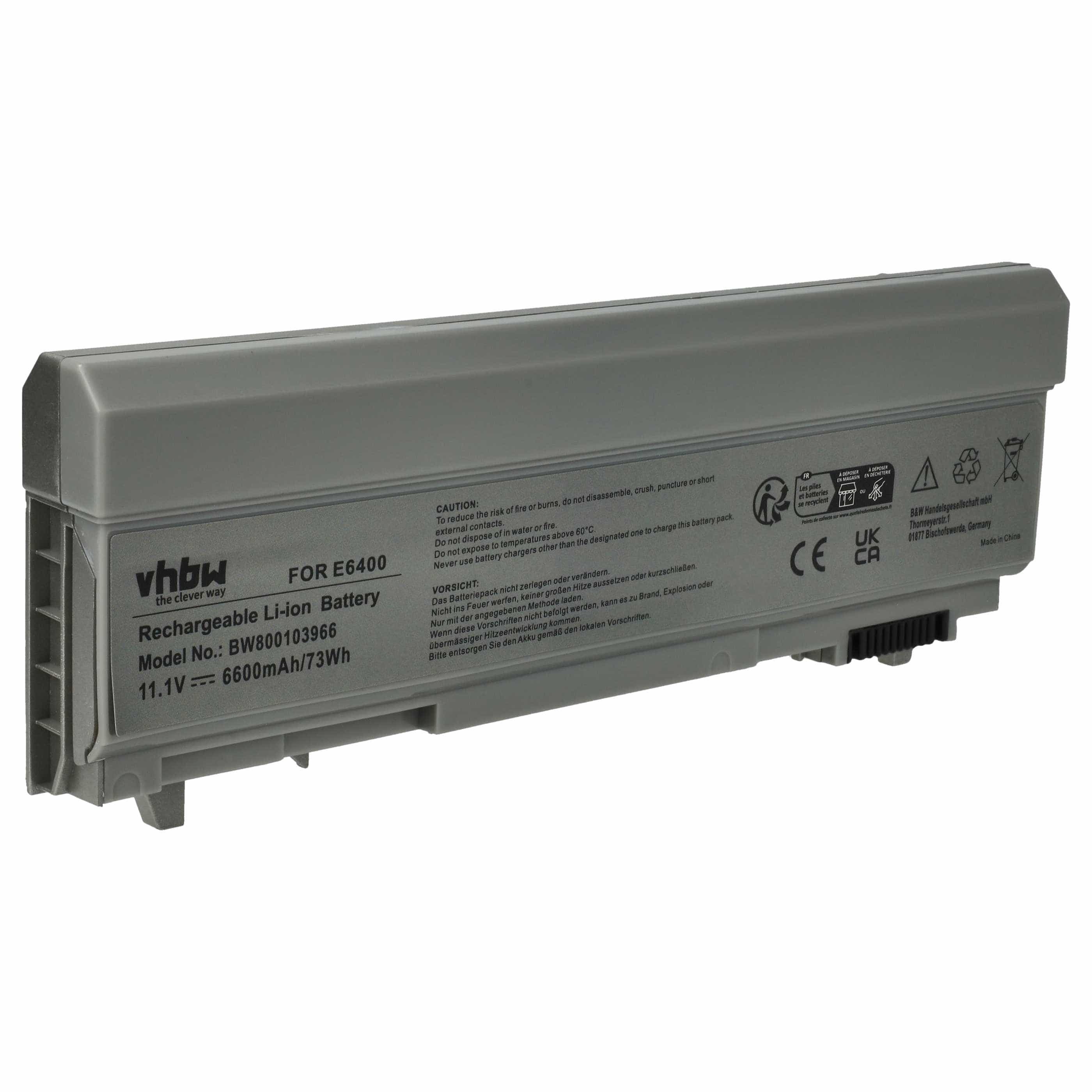 Batteria per notebook Dell Latitude E6400 - 6600mAh 11,1V Li-Ion argento grigio