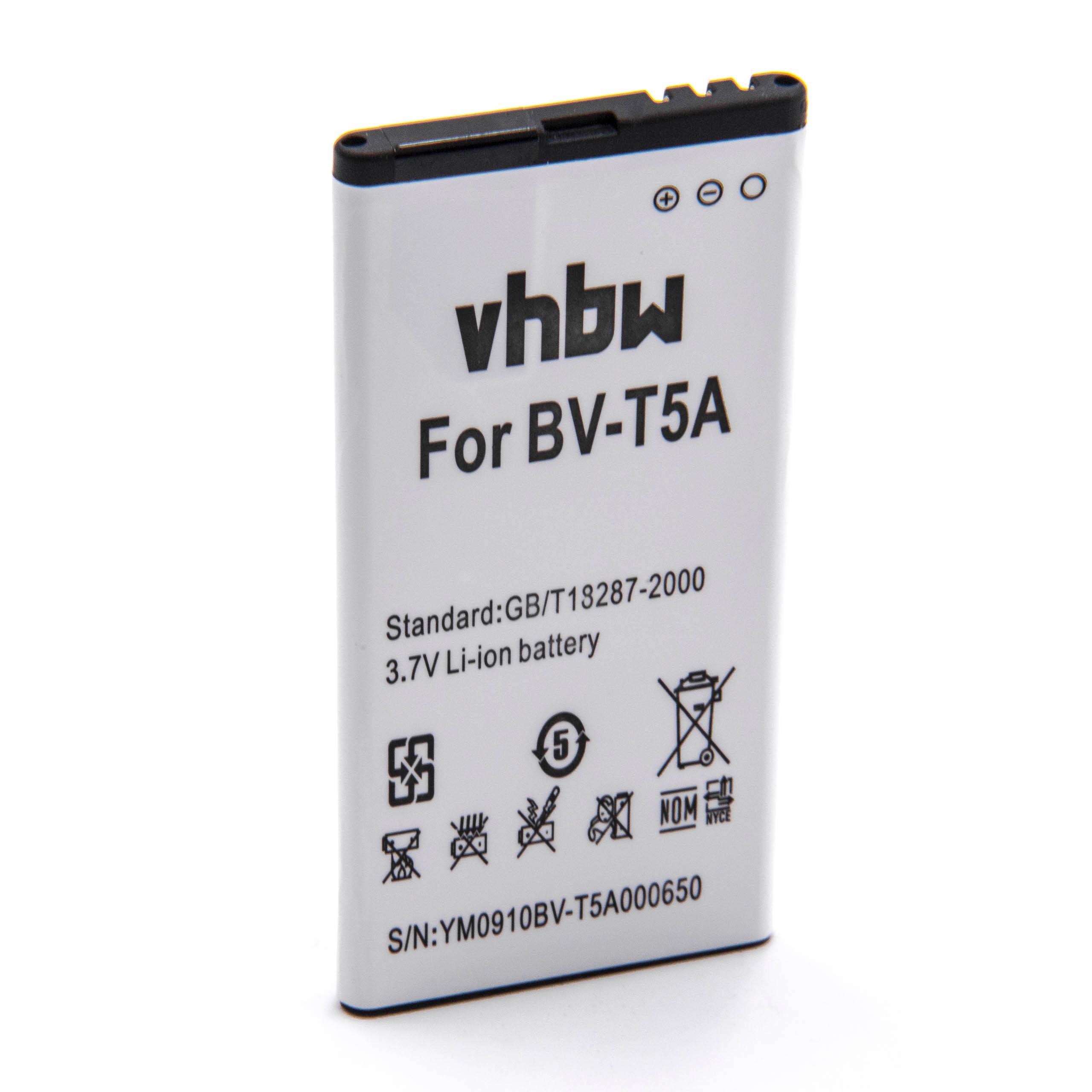 Batterie remplace Nokia BV-T5A, BL-T5A pour téléphone portable - 2200mAh, 3,85V, Li-ion