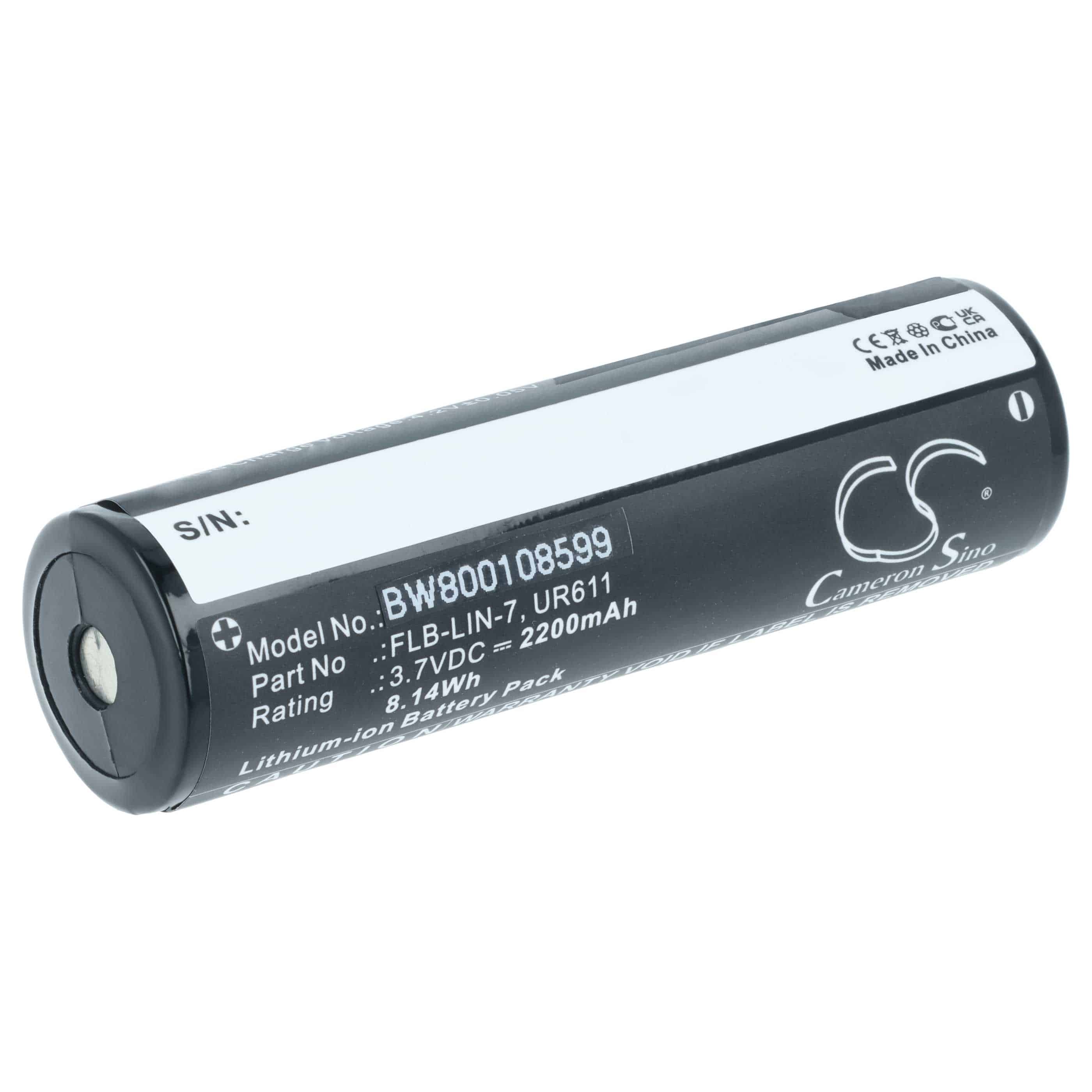 Torch - 2x Battery replaces Inova FLB-LIN-7, UR611 - 2200 mAh 3.7 V Li-Ion