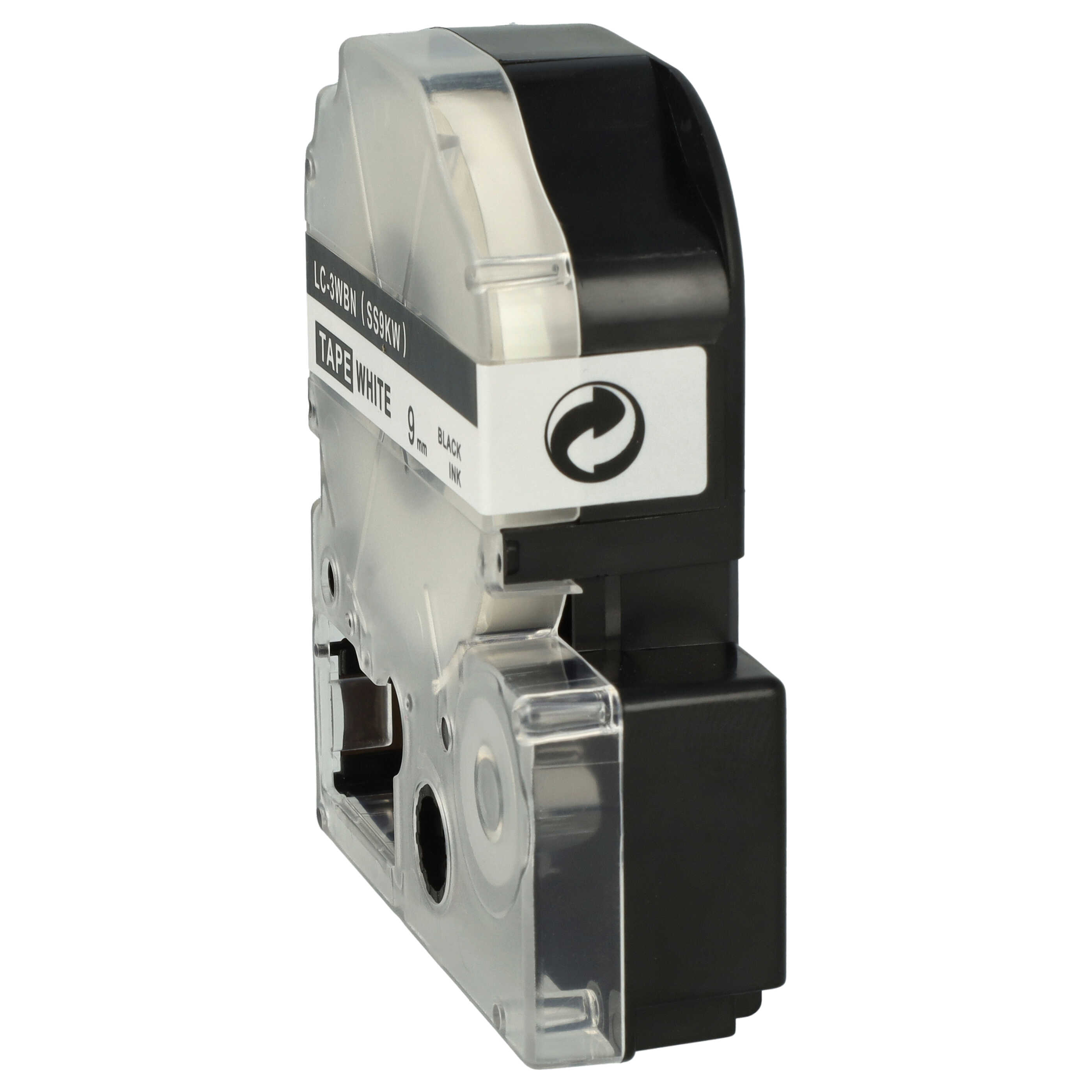50x Label Tape replaces Epson LC-3WBN - 9 mm Black to White