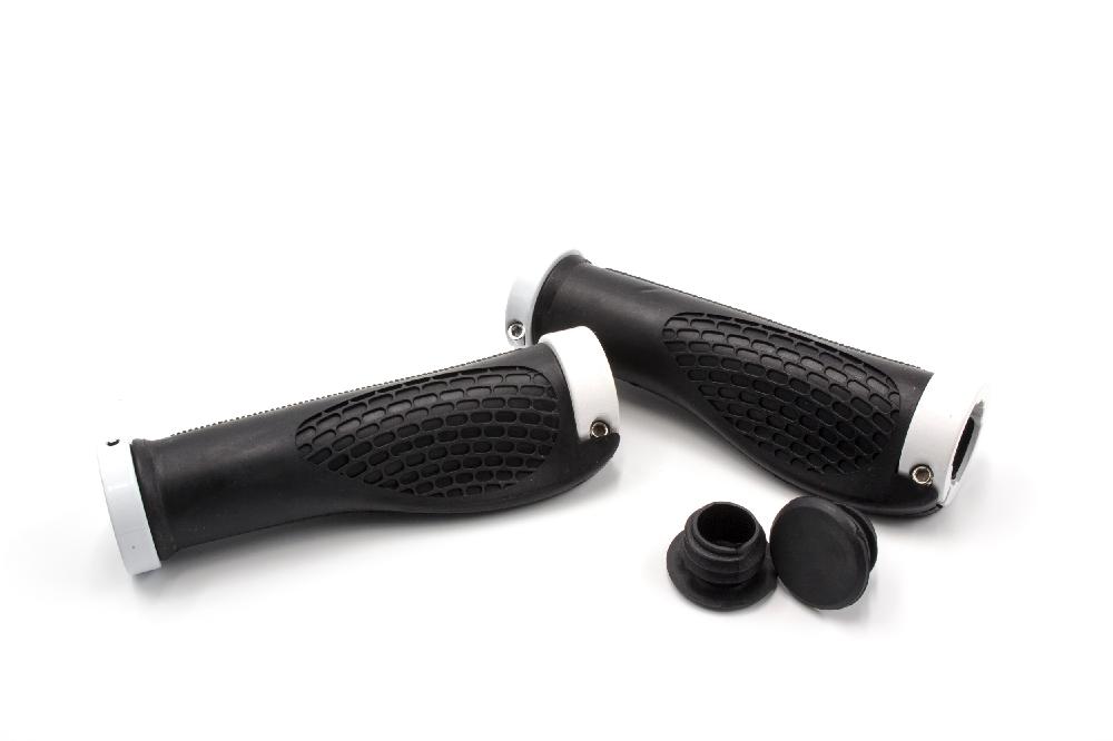 2x Handlebar Grips suitable for Bicycle, Mountain Bike - Hand Grips, Ergonomic, Black White