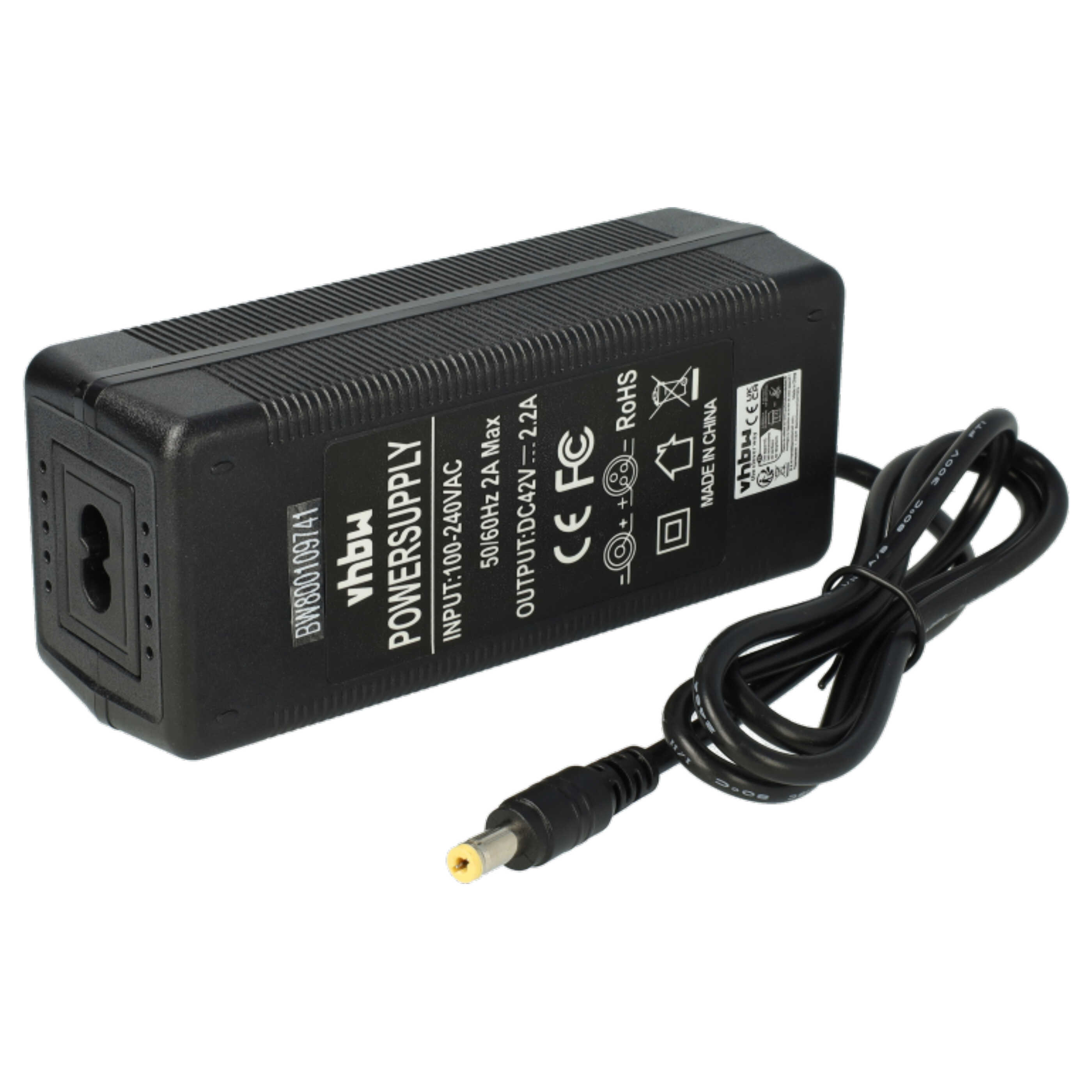 Charger suitable for E-Bike Battery - With Round Plug, 2.2 A