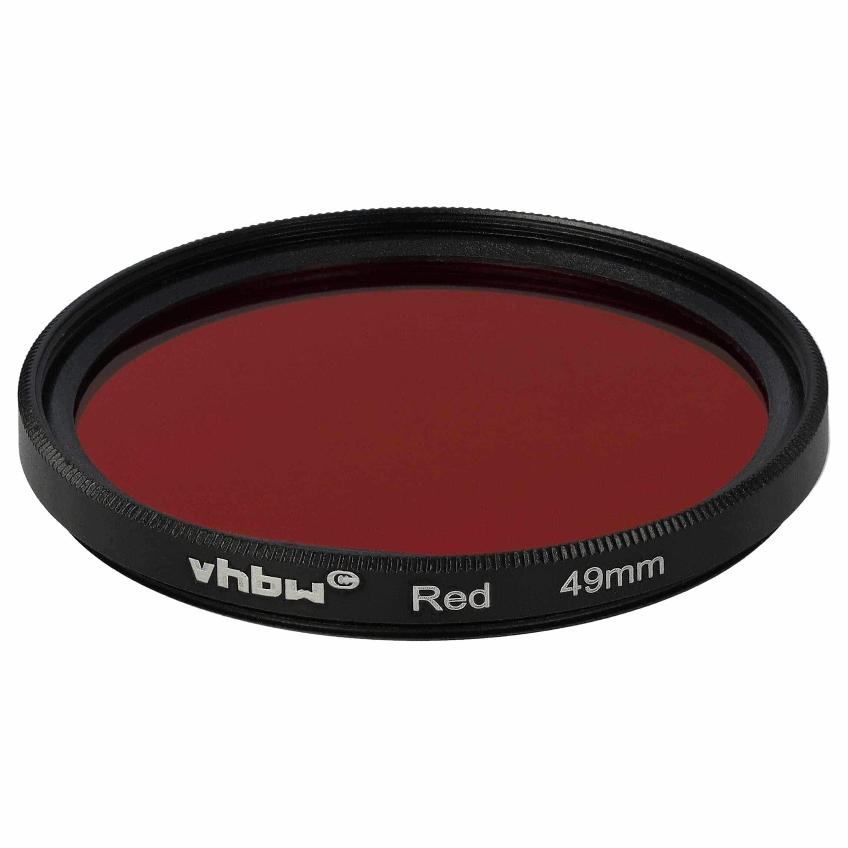 Filtr fotograficzny na obiektywy z gwintem 49 mm - filtr czerwony