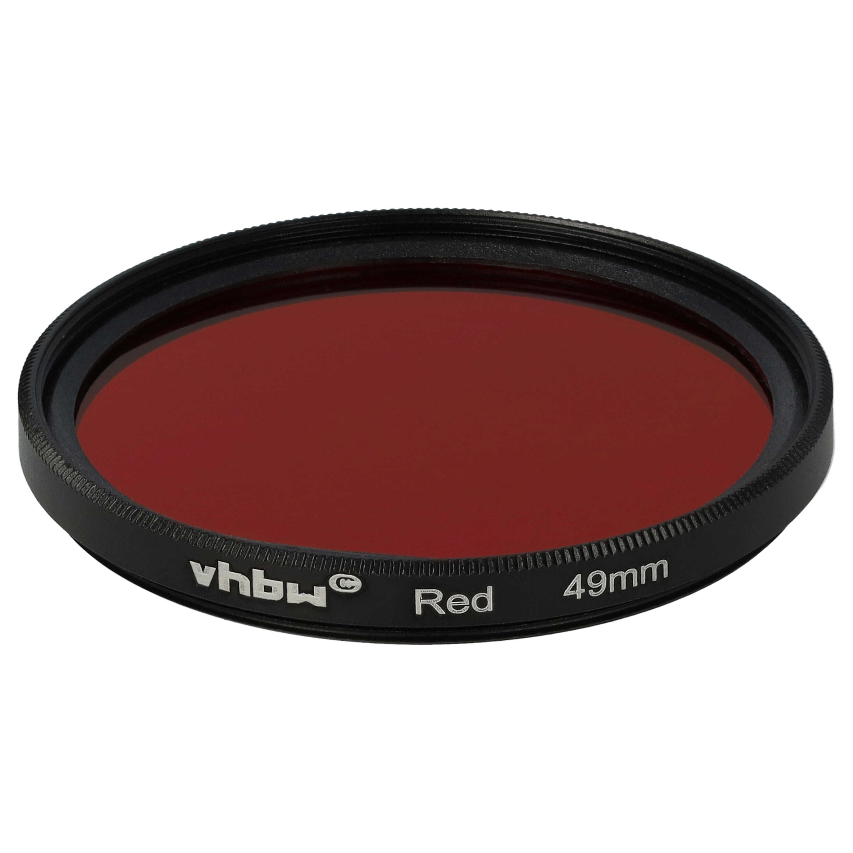 Filtr fotograficzny na obiektywy z gwintem 49 mm - filtr czerwony