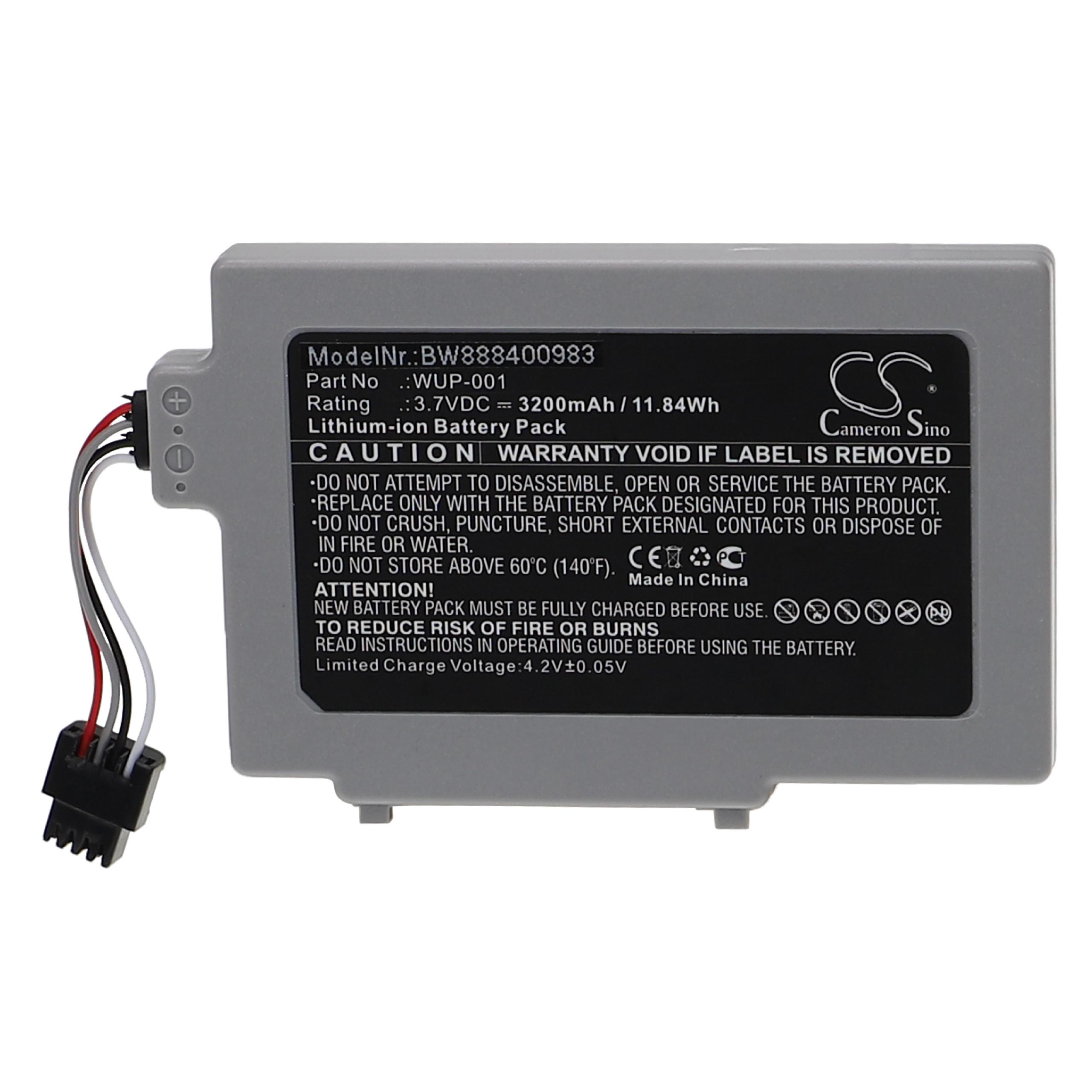 Gamer Joypad Battery Replacement for Nintendo WUP-001 - 3200mAh 3.7V Li-Ion