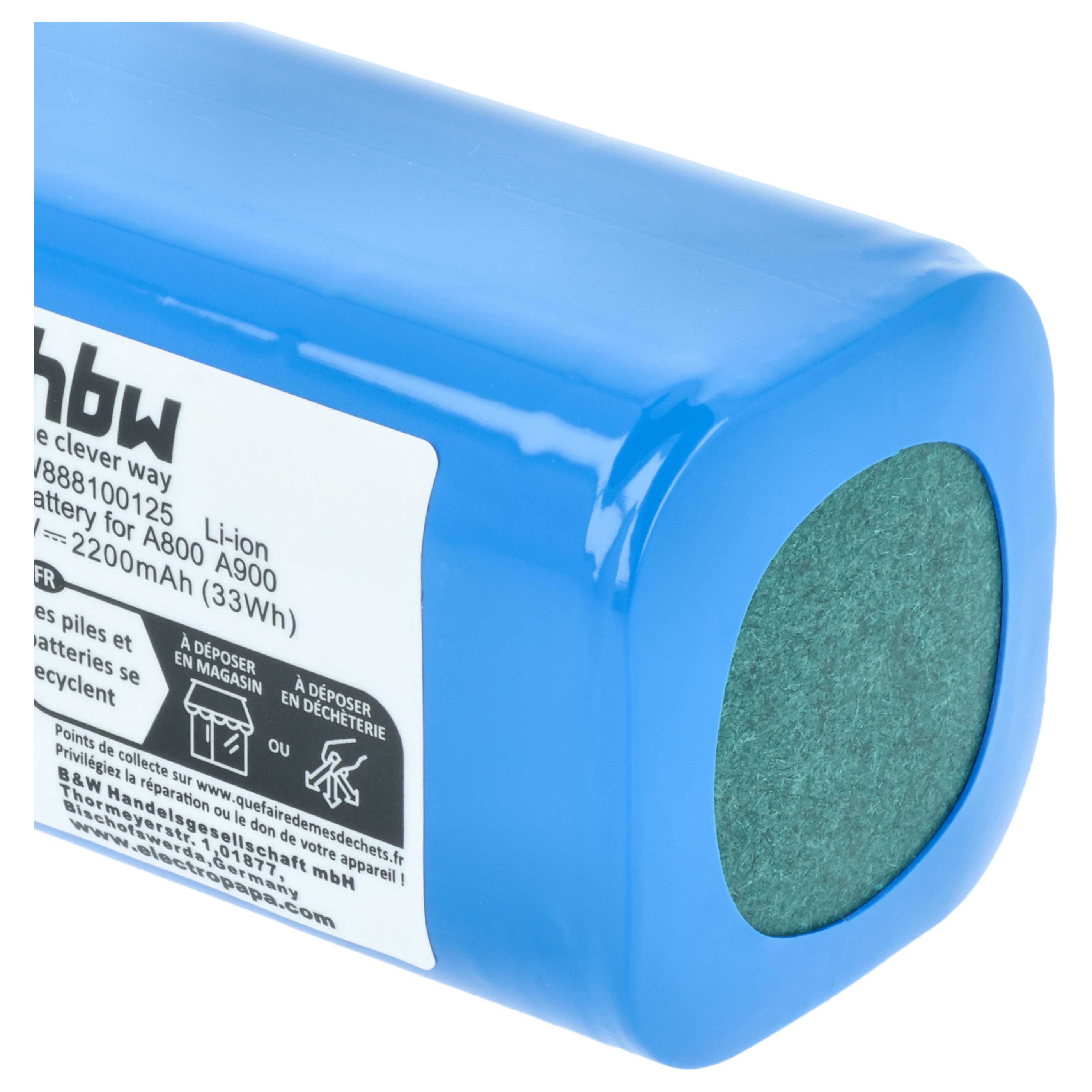 Batteria sostituisce Cecotec CONG1002 per aspirapolvere - 2200mAh 14,8V Li-Ion