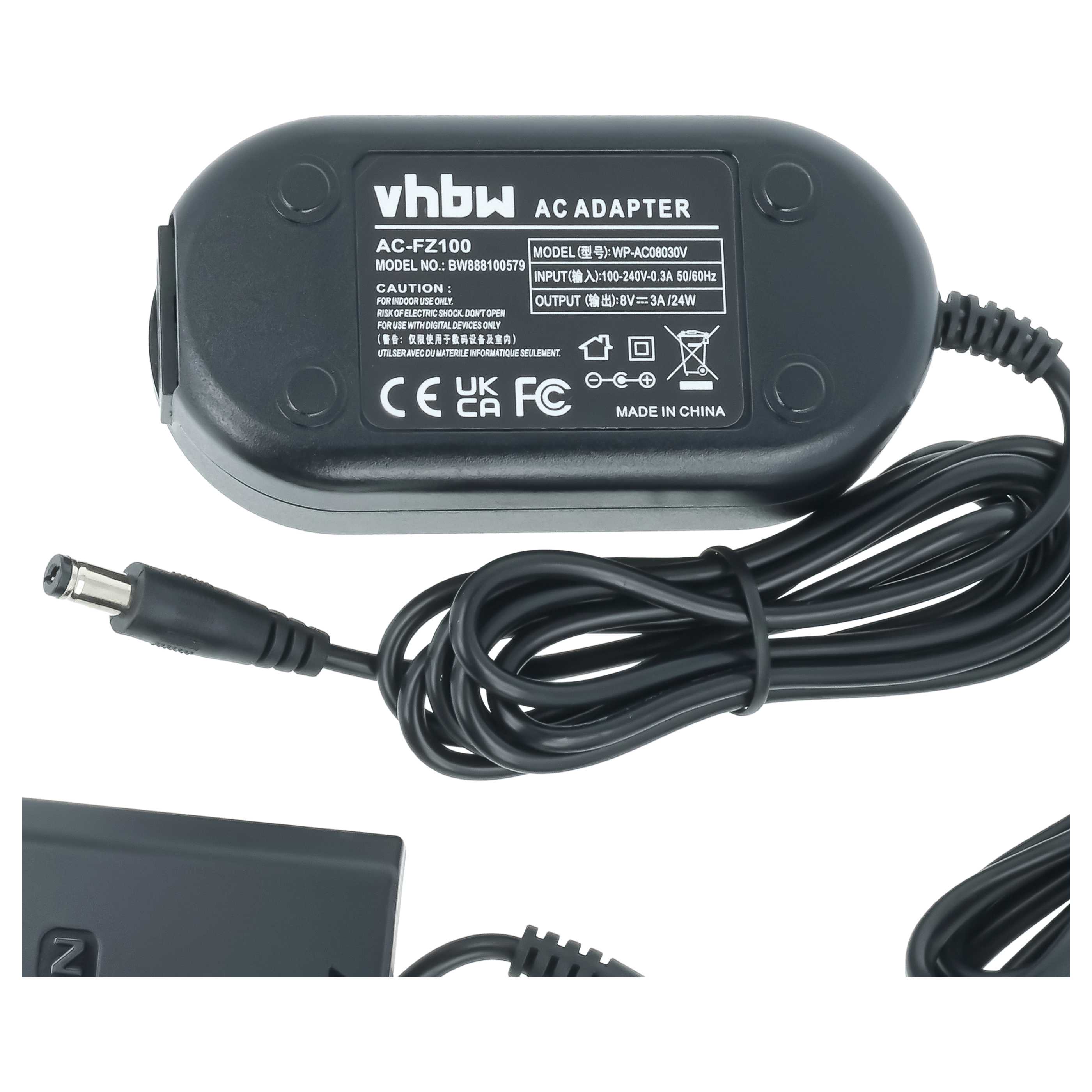 Power Supply replaces AC-FZ100 for Camera + DC Coupler - 2.85 m, 8 V 3.0 A