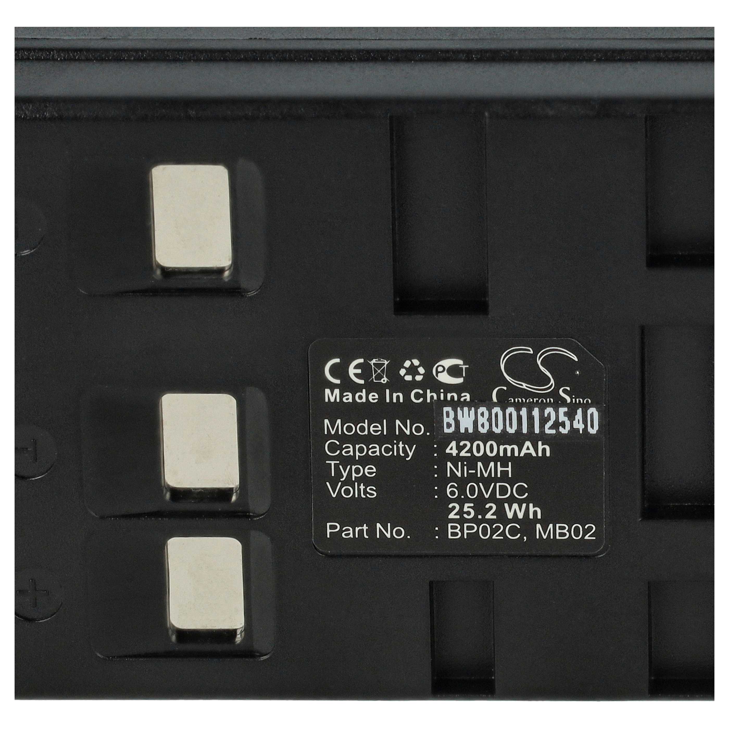 Messtechnik-Akku als Ersatz für Pentax BP02C, MB02 für Pentax - 4200mAh 6V NiMH