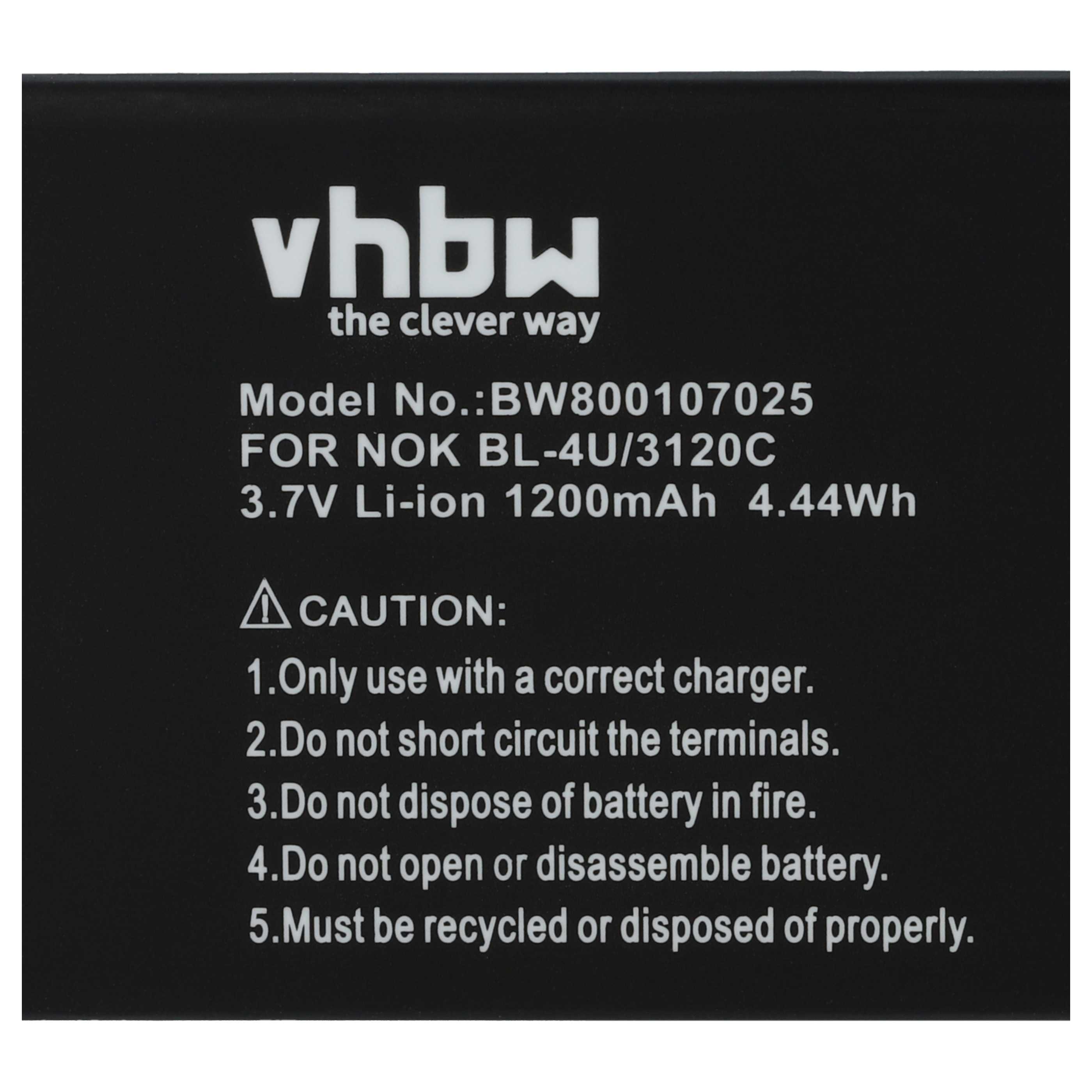 Batería reemplaza Blu N4U85T para - 1200 mAh 3,7 V Li-Ion